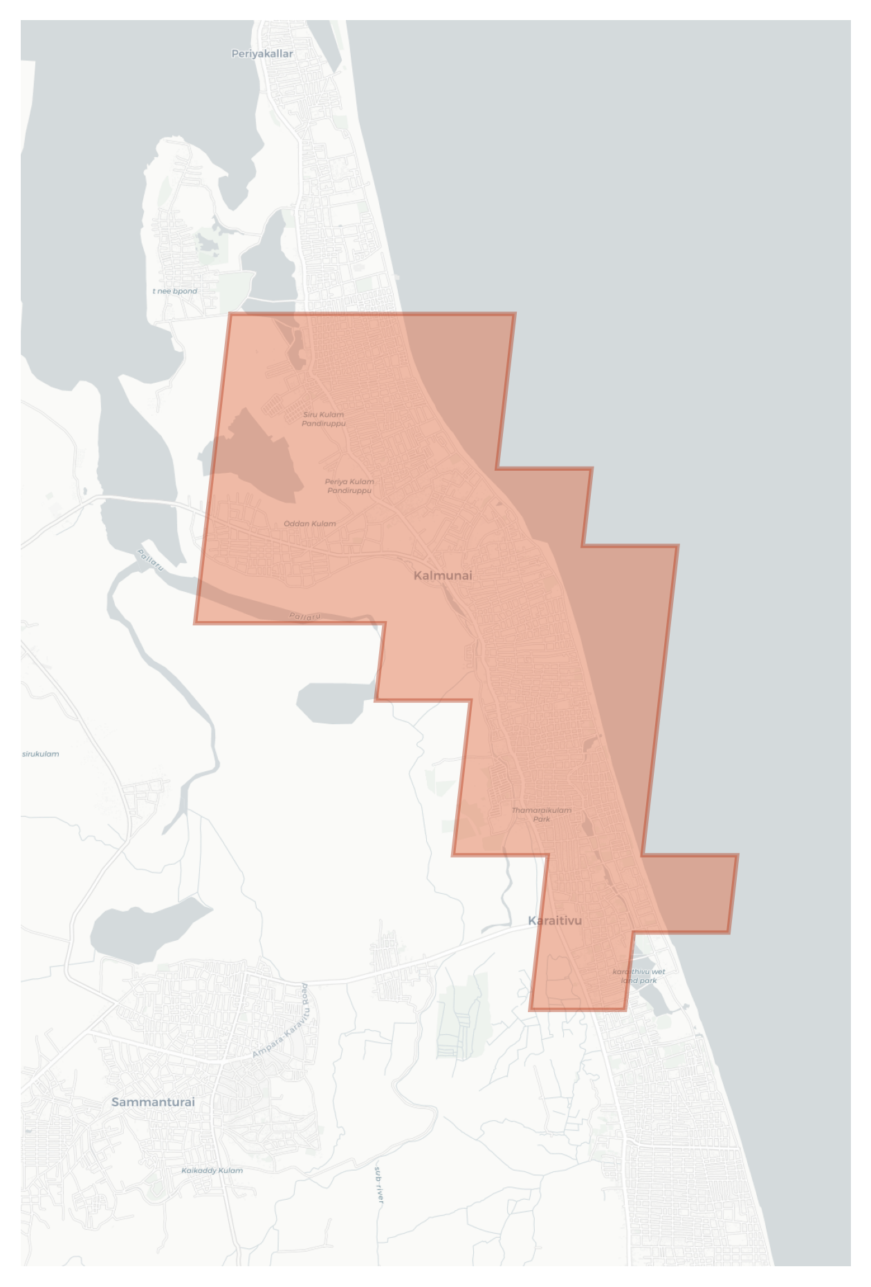 Kalmunai geographic map