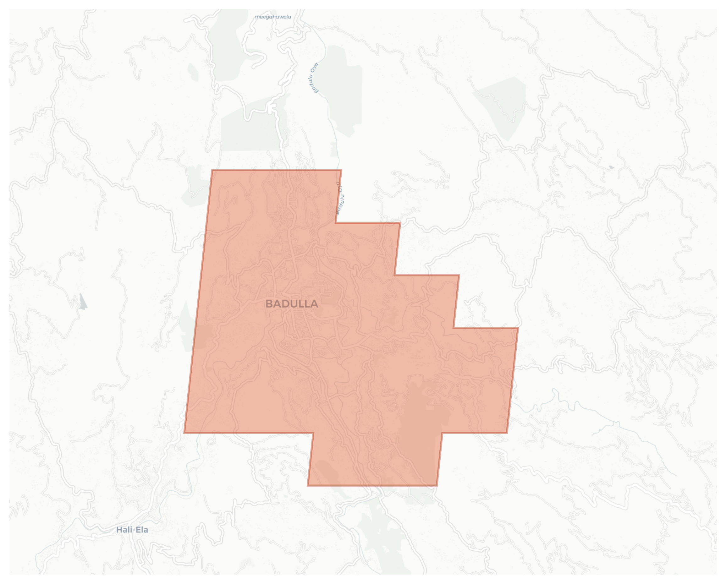 Badulla geographic map