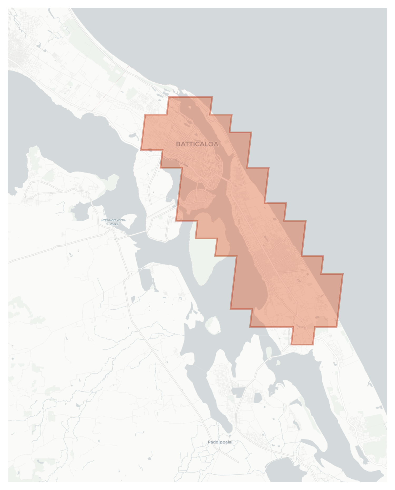 Batticaloa geographic map