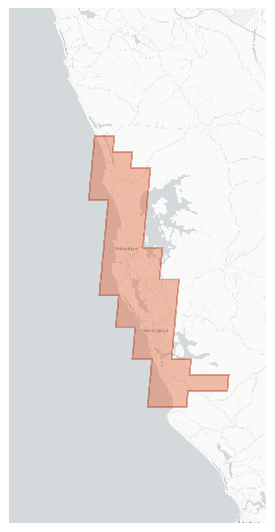 Ambalangoda geographic map