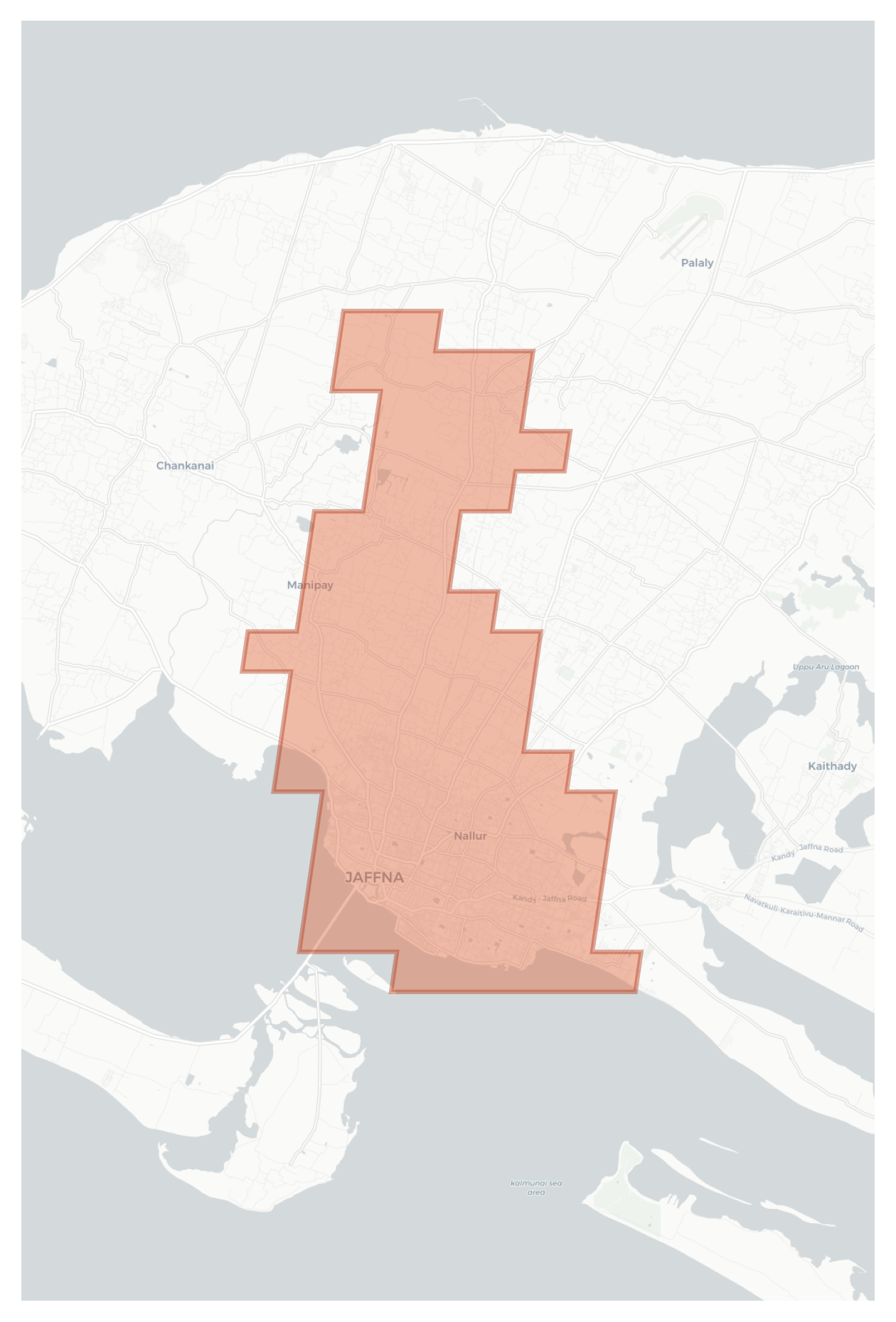 Jaffna geographic map