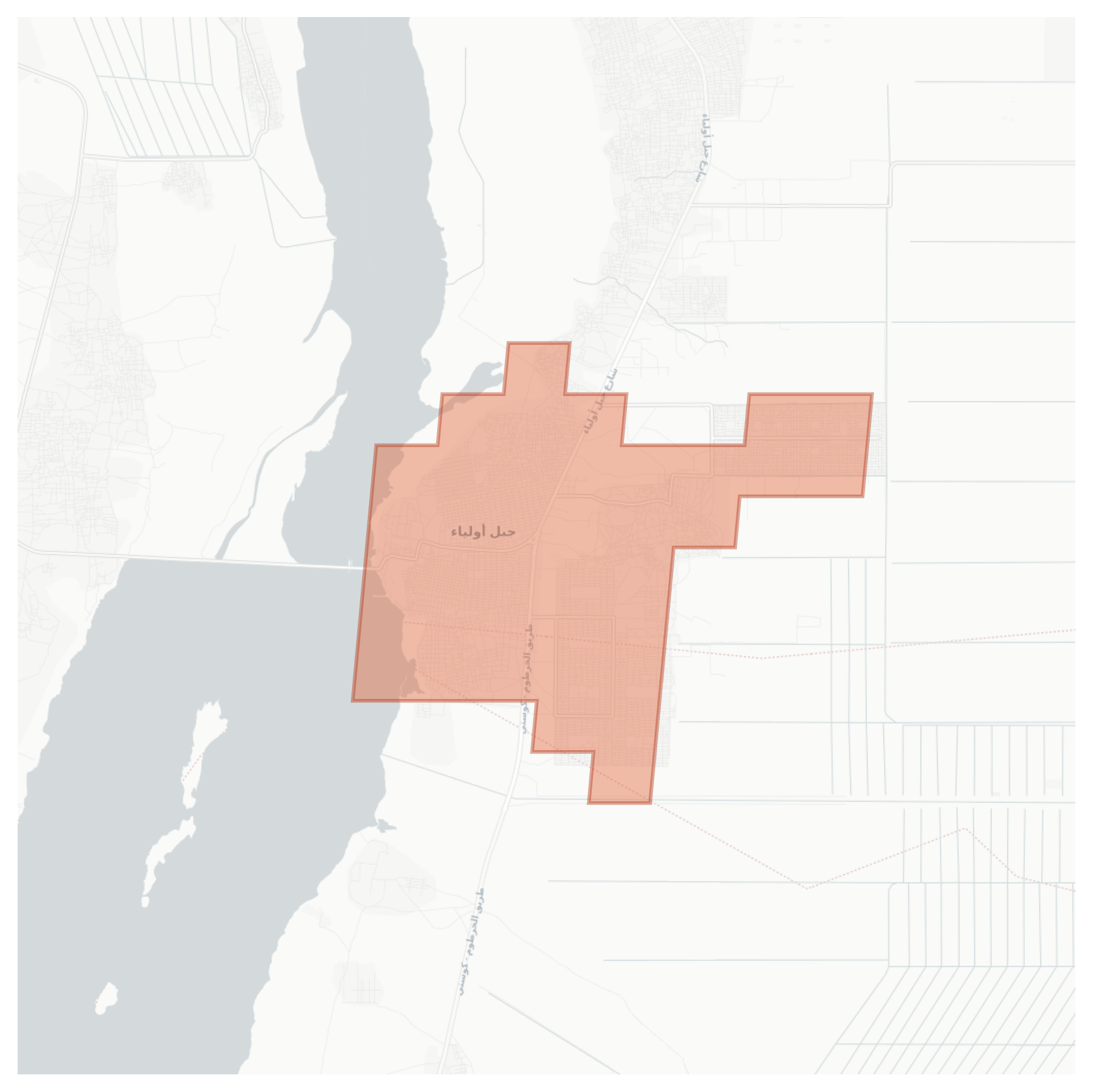 Jebel Aulia geographic map