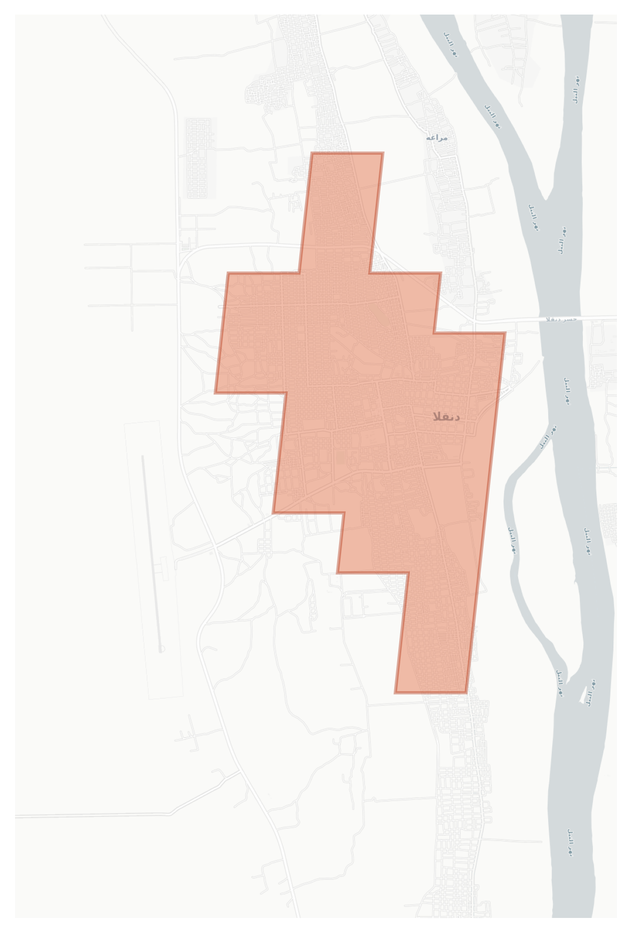 Dongola geographic map