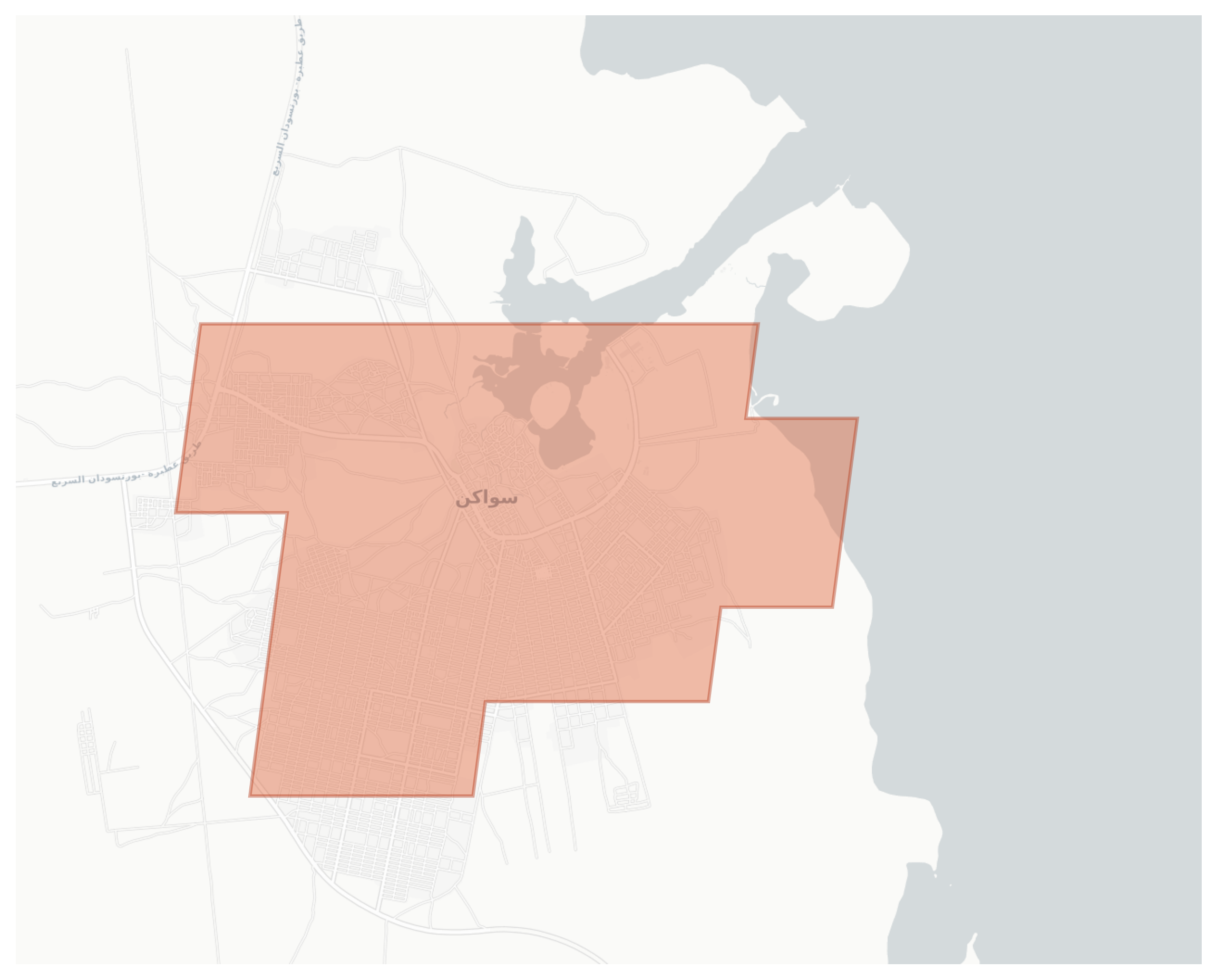 Sawakin geographic map