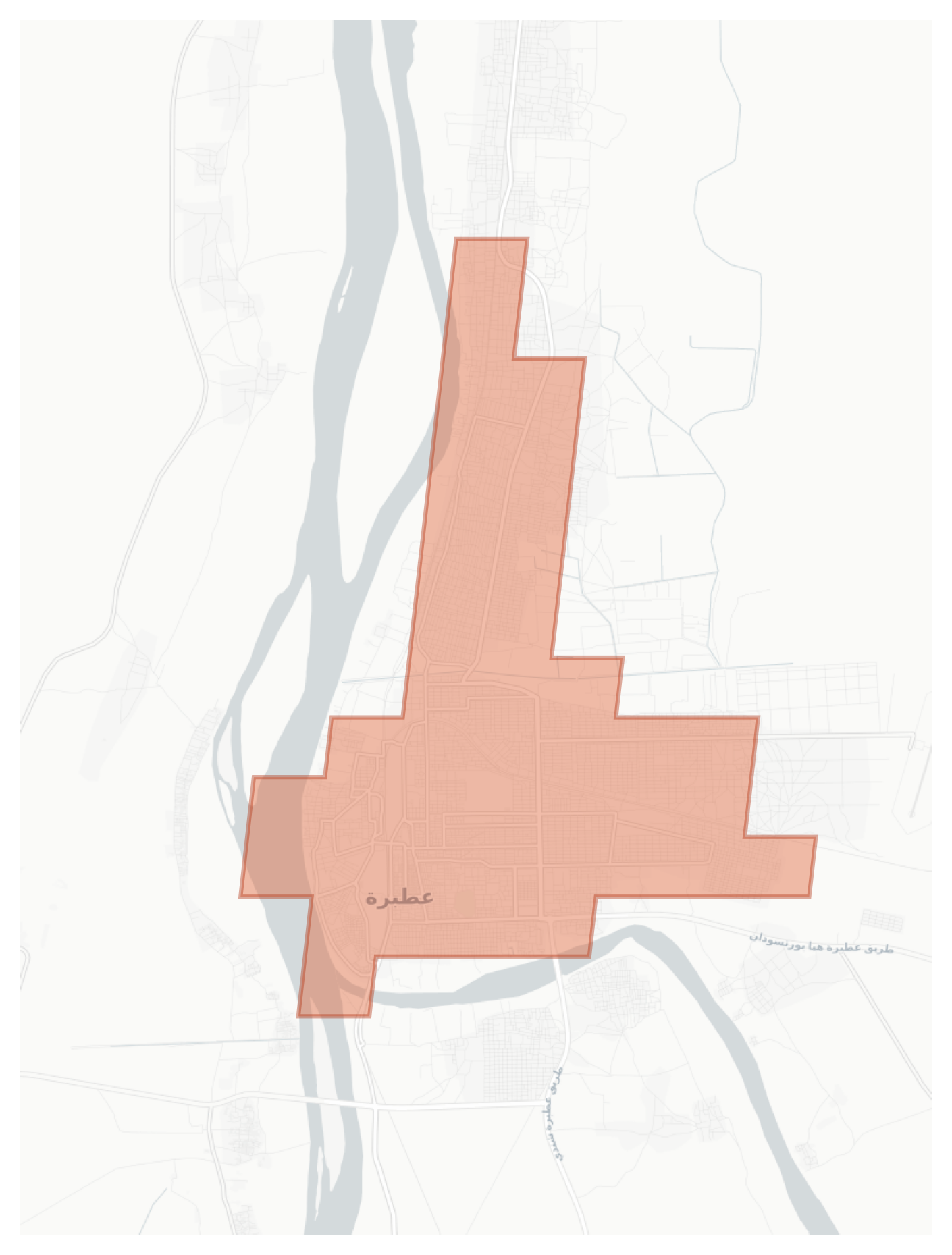 Atbara geographic map