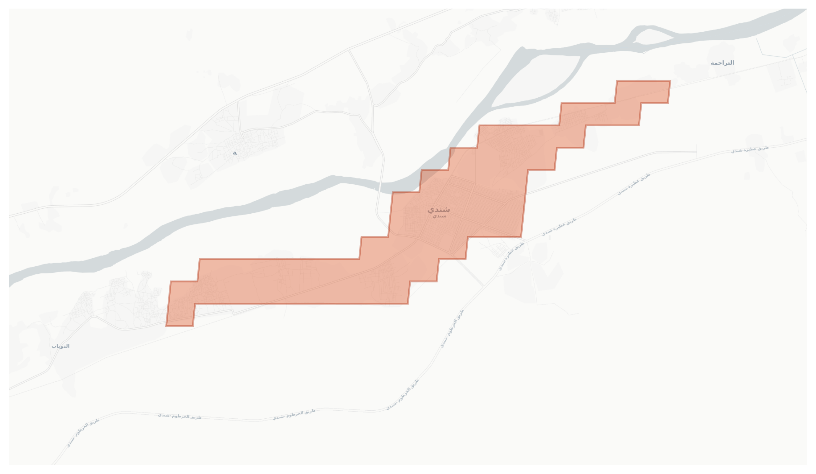 Shendi geographic map