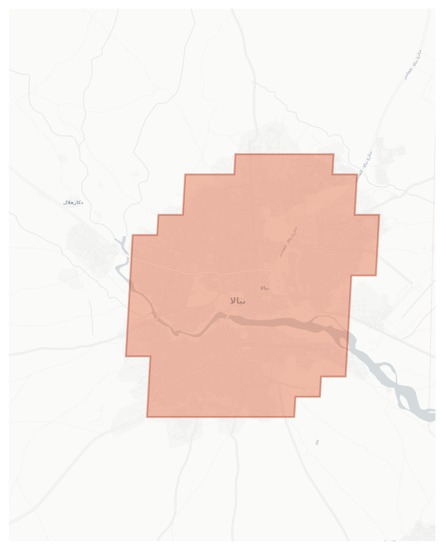 Nyala geographic map