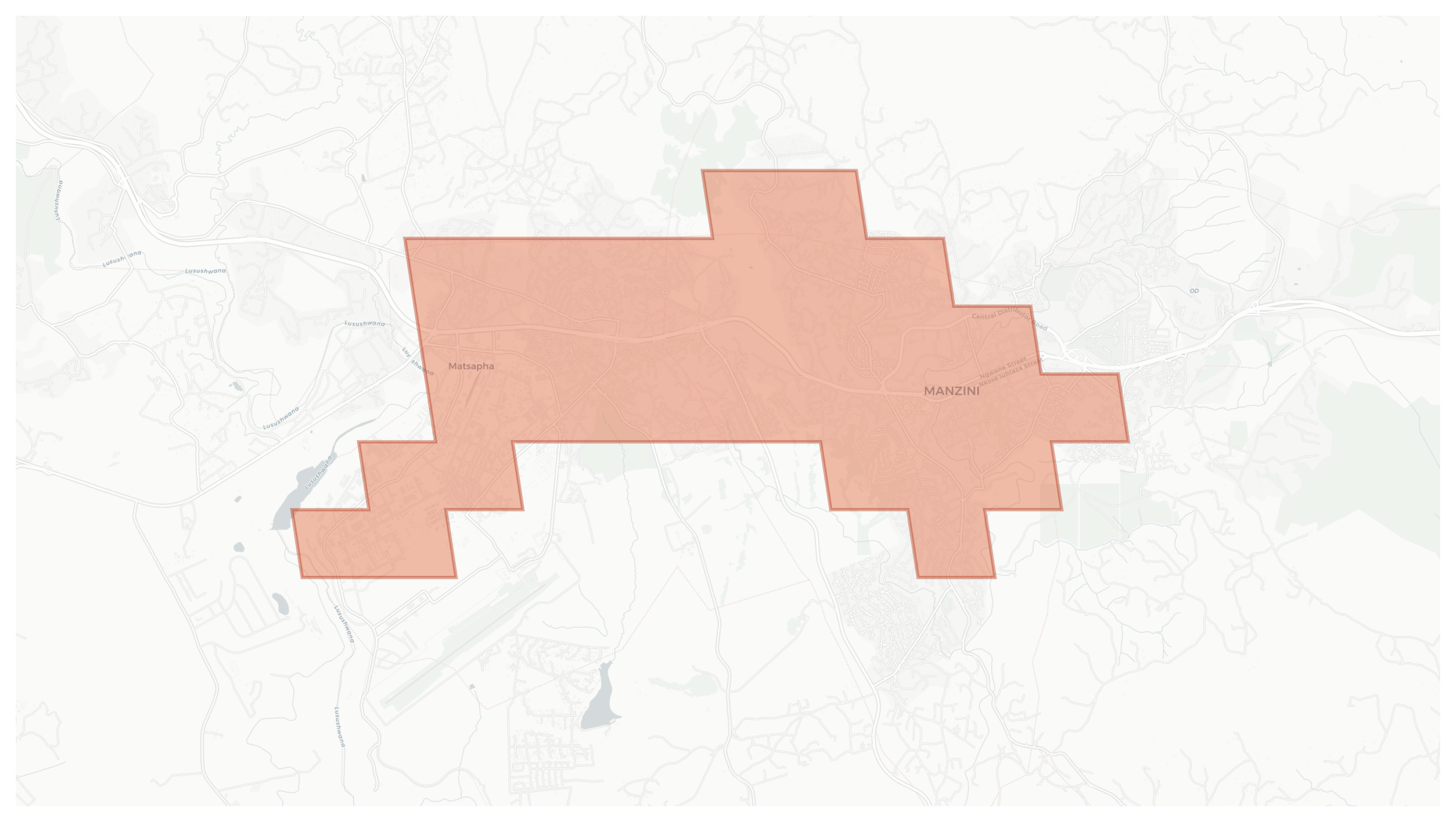Manzini geographic map