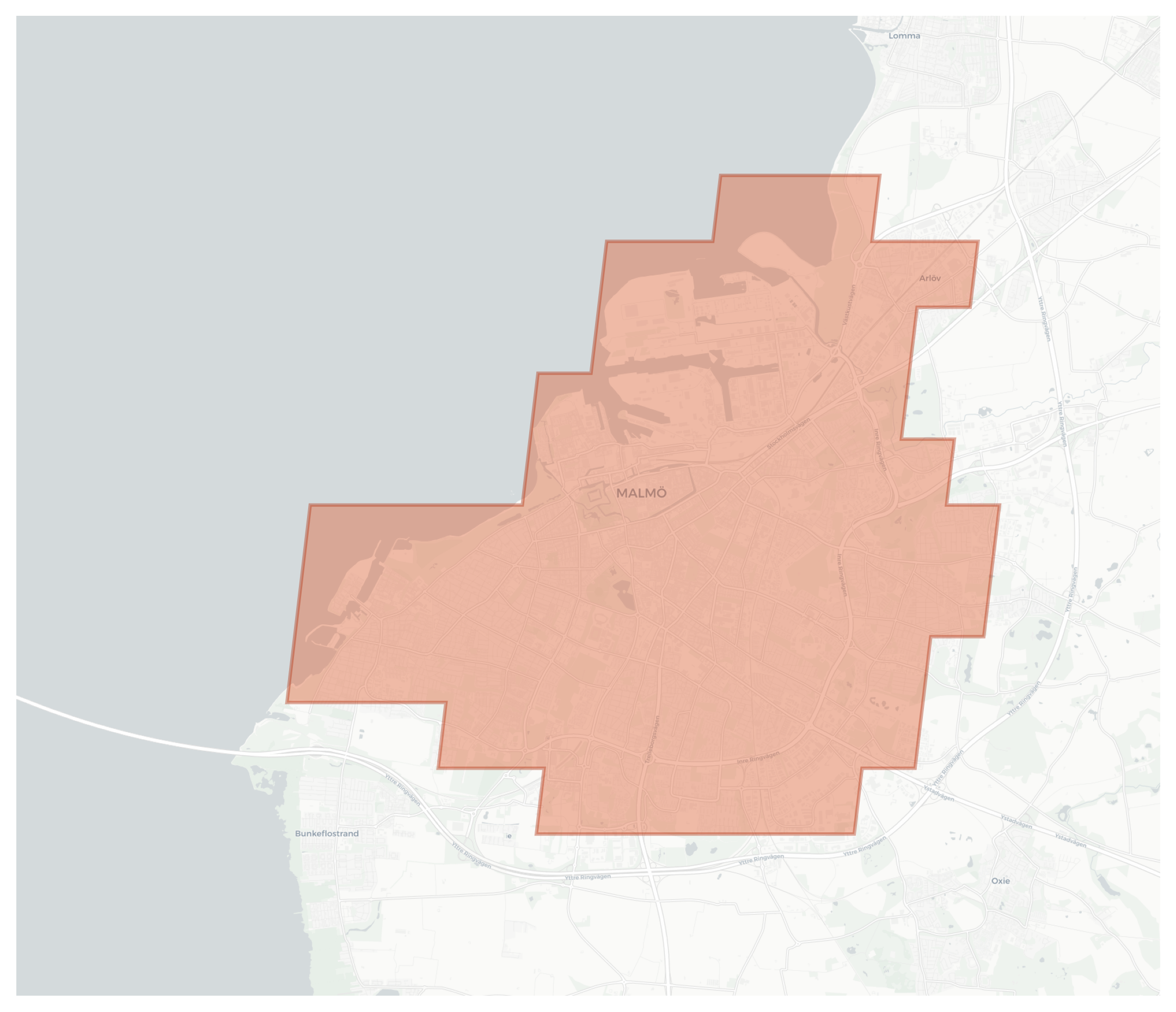Malmo geographic map