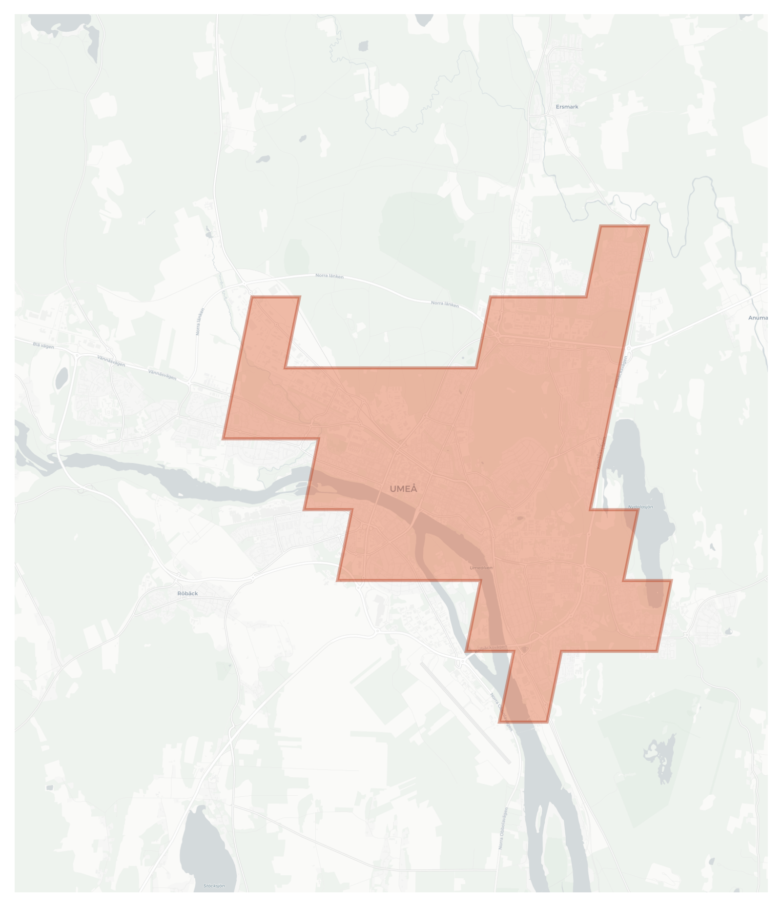 Umeå geographic map