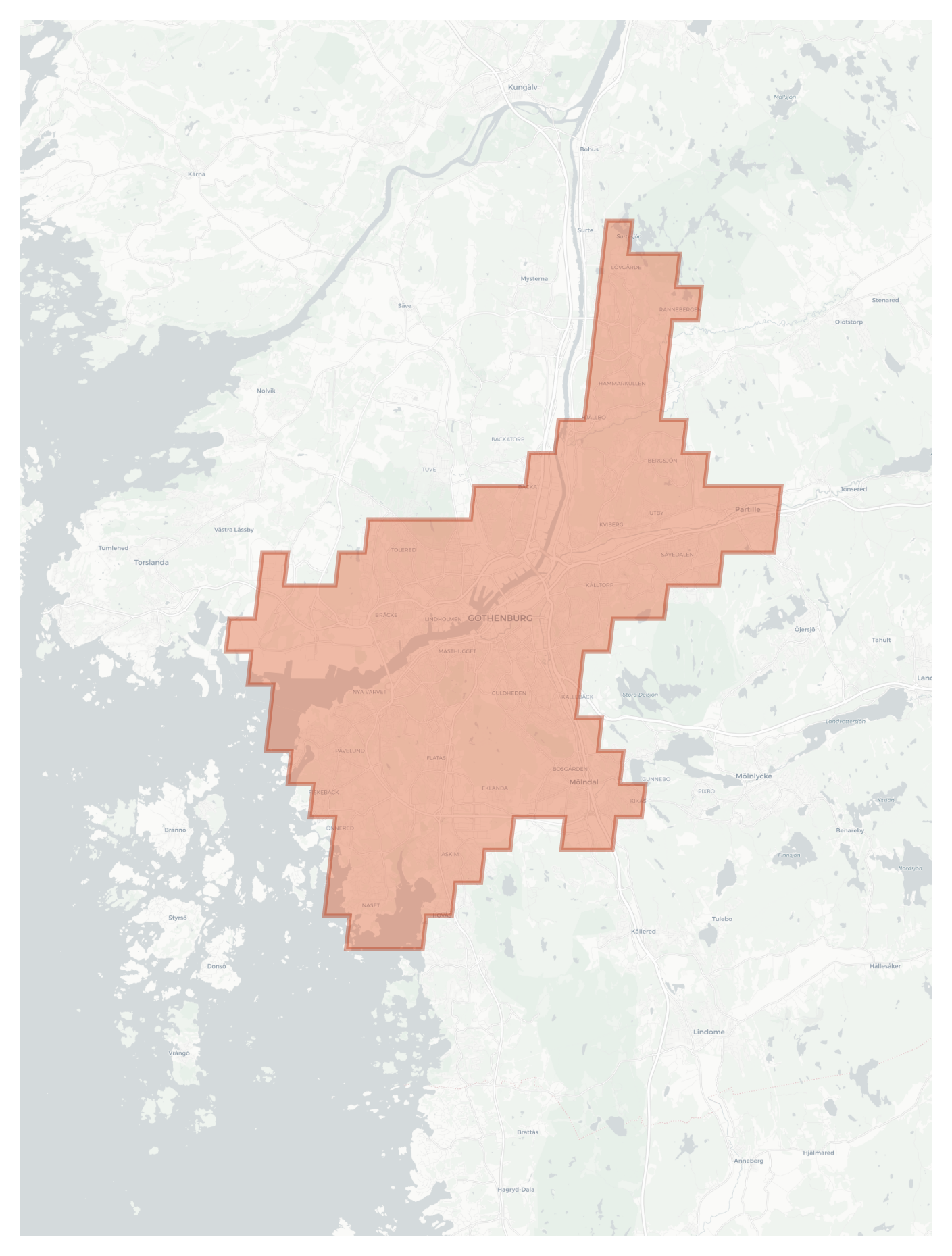 Gothenburg geographic map