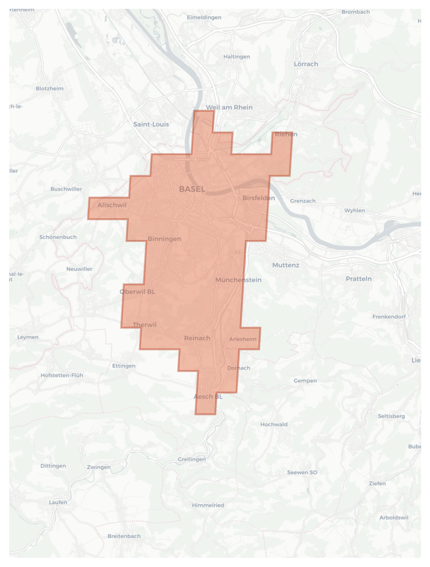 Basel geographic map