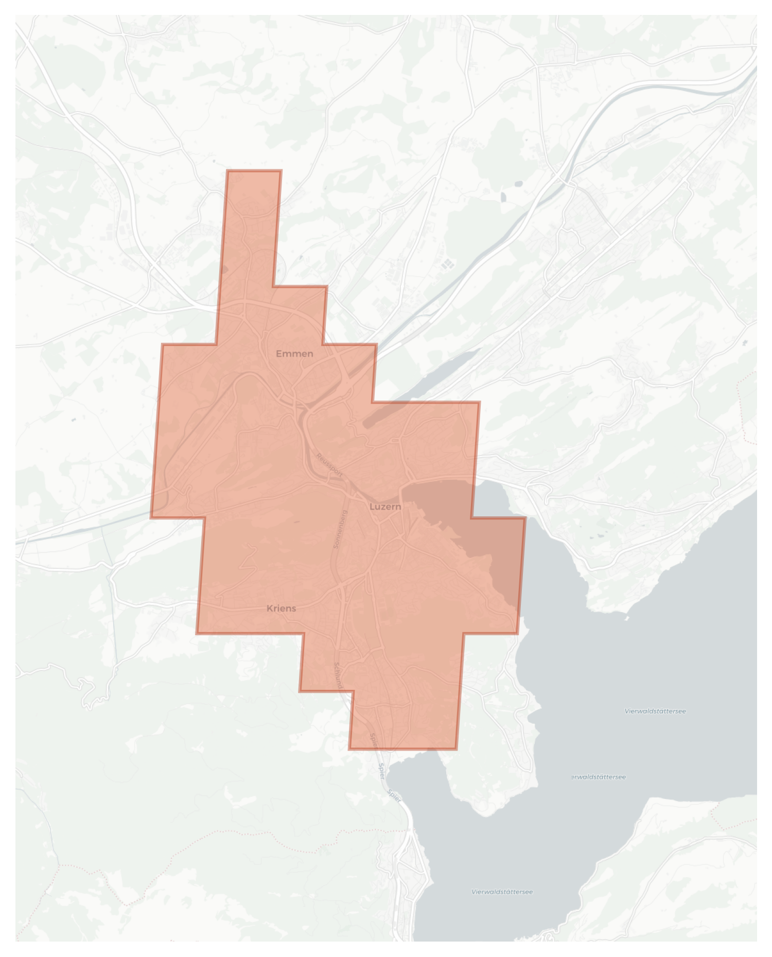Lucerne geographic map