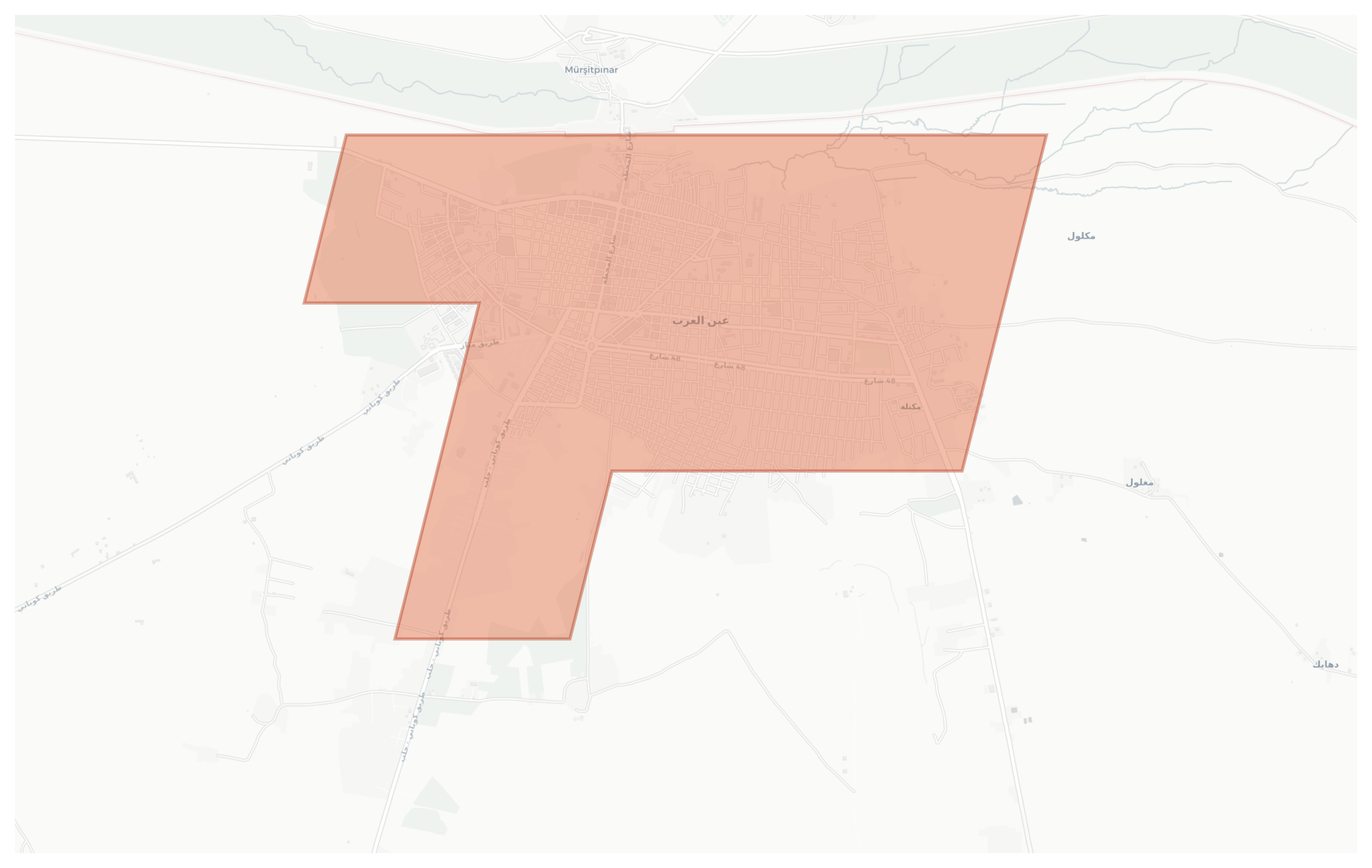 Kobani geographic map