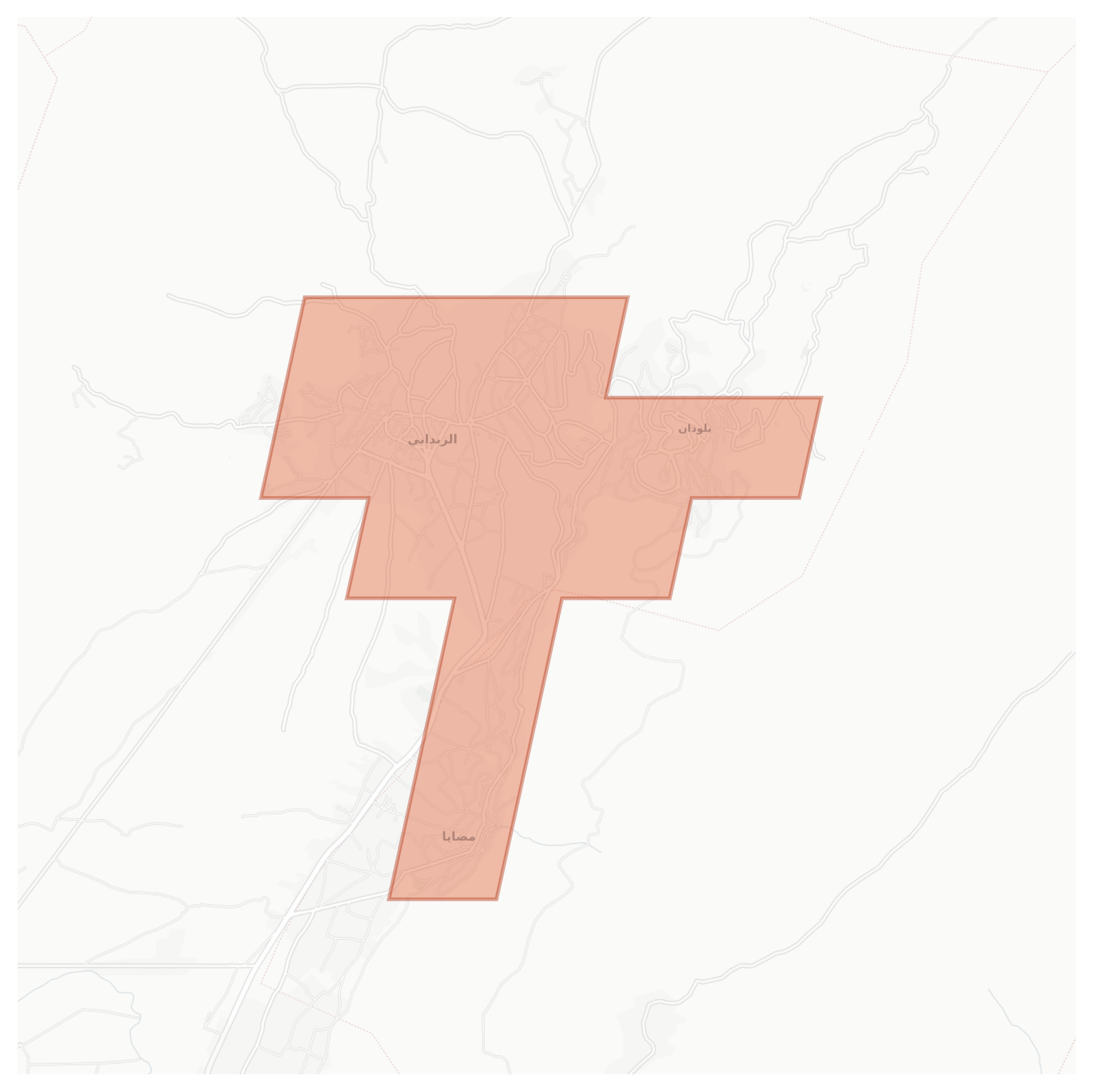 Al-Zabadani geographic map