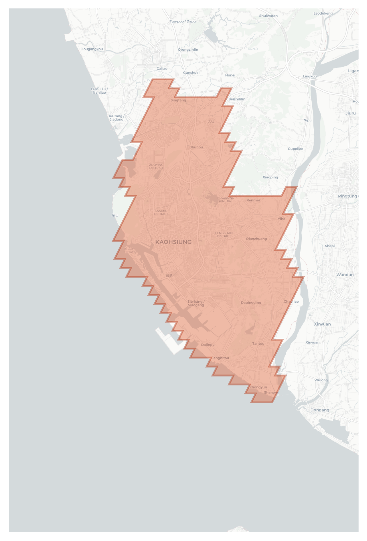 Kaohsiung geographic map