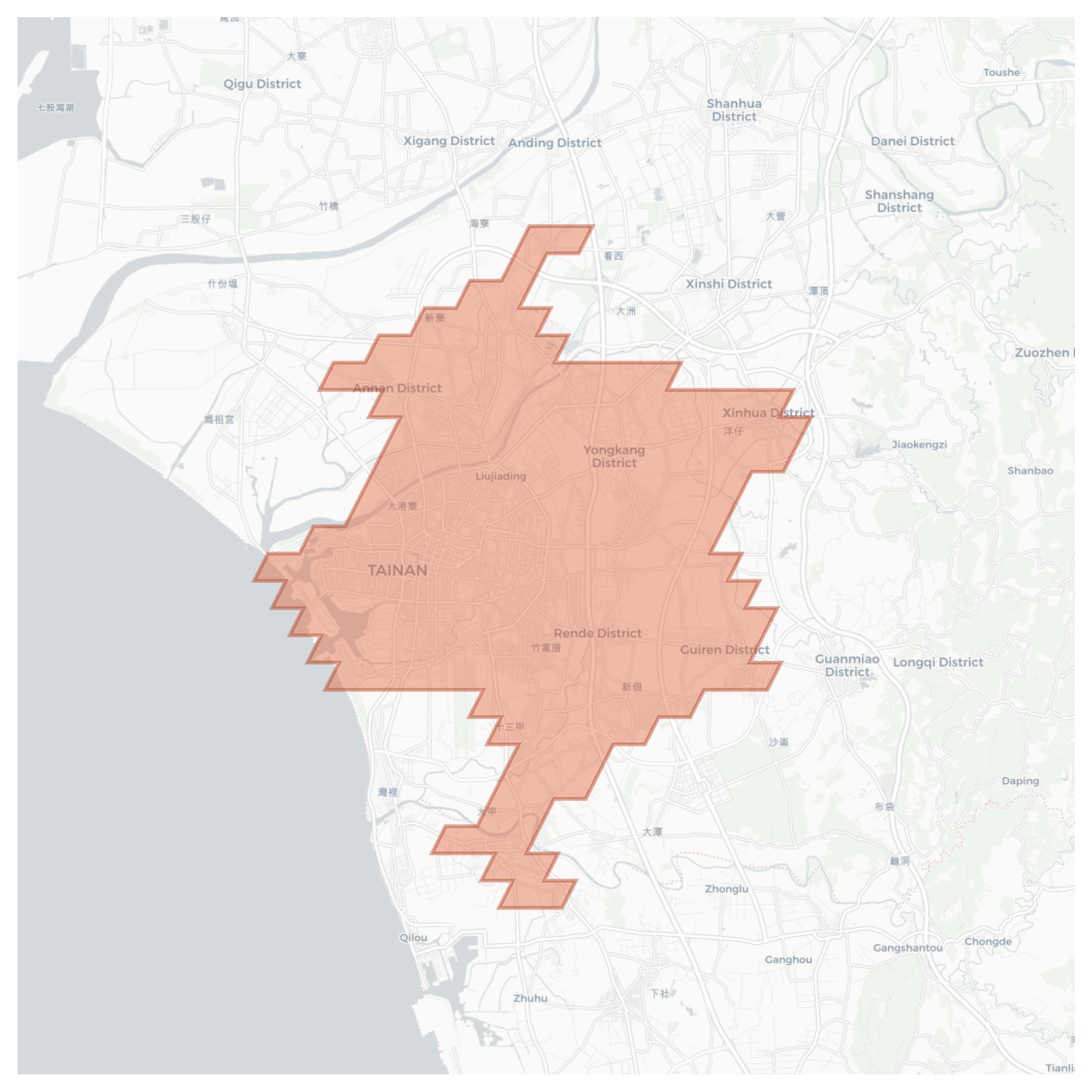 Tainan geographic map
