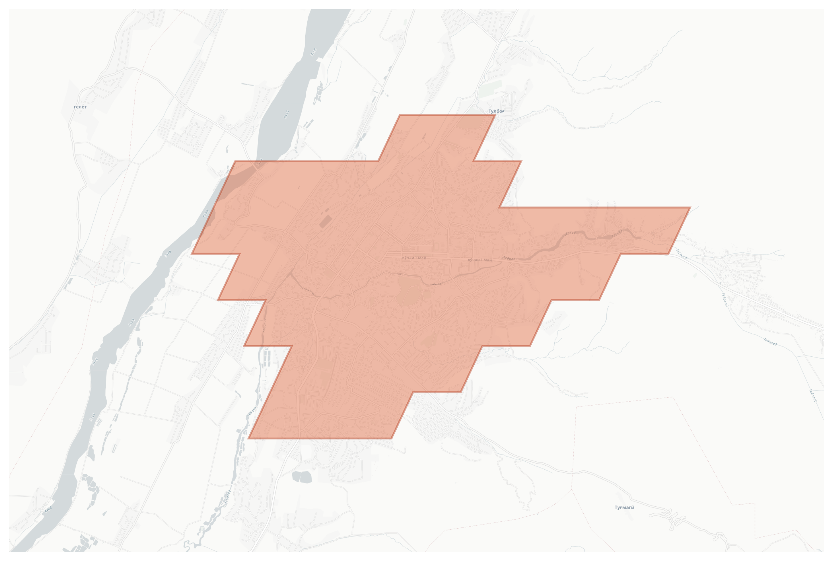 Kulob geographic map