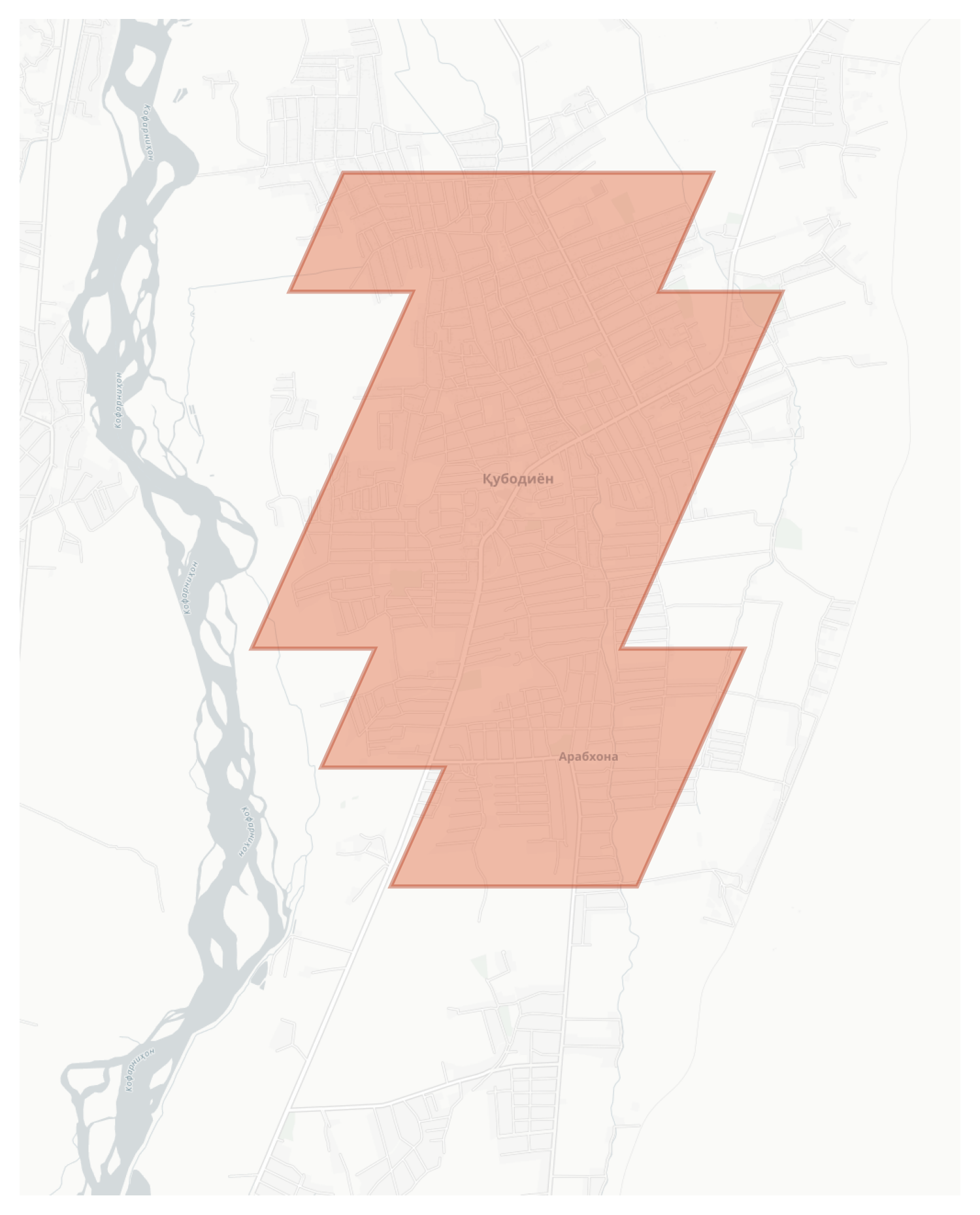 Qubodiyon geographic map
