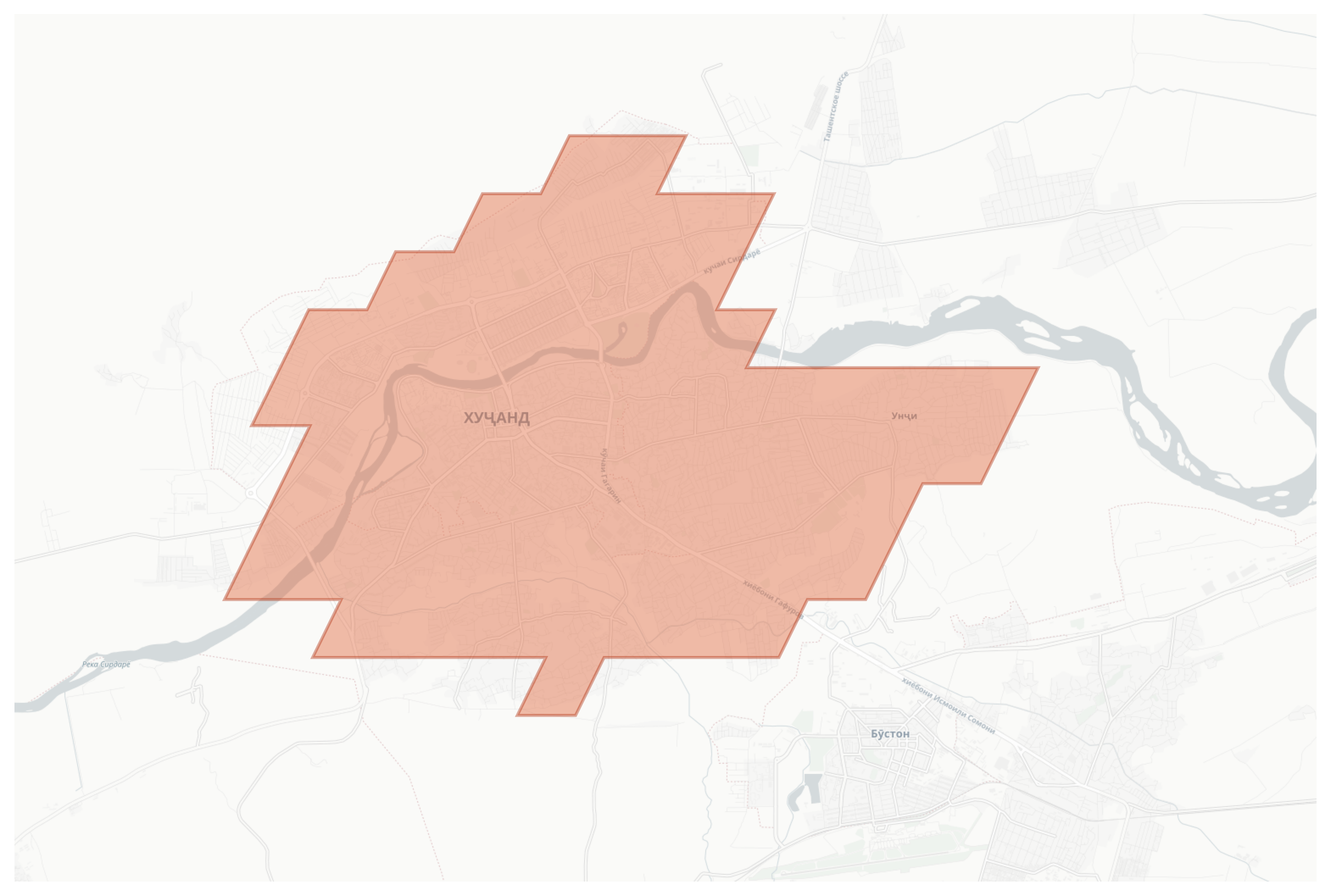 Khujand geographic map