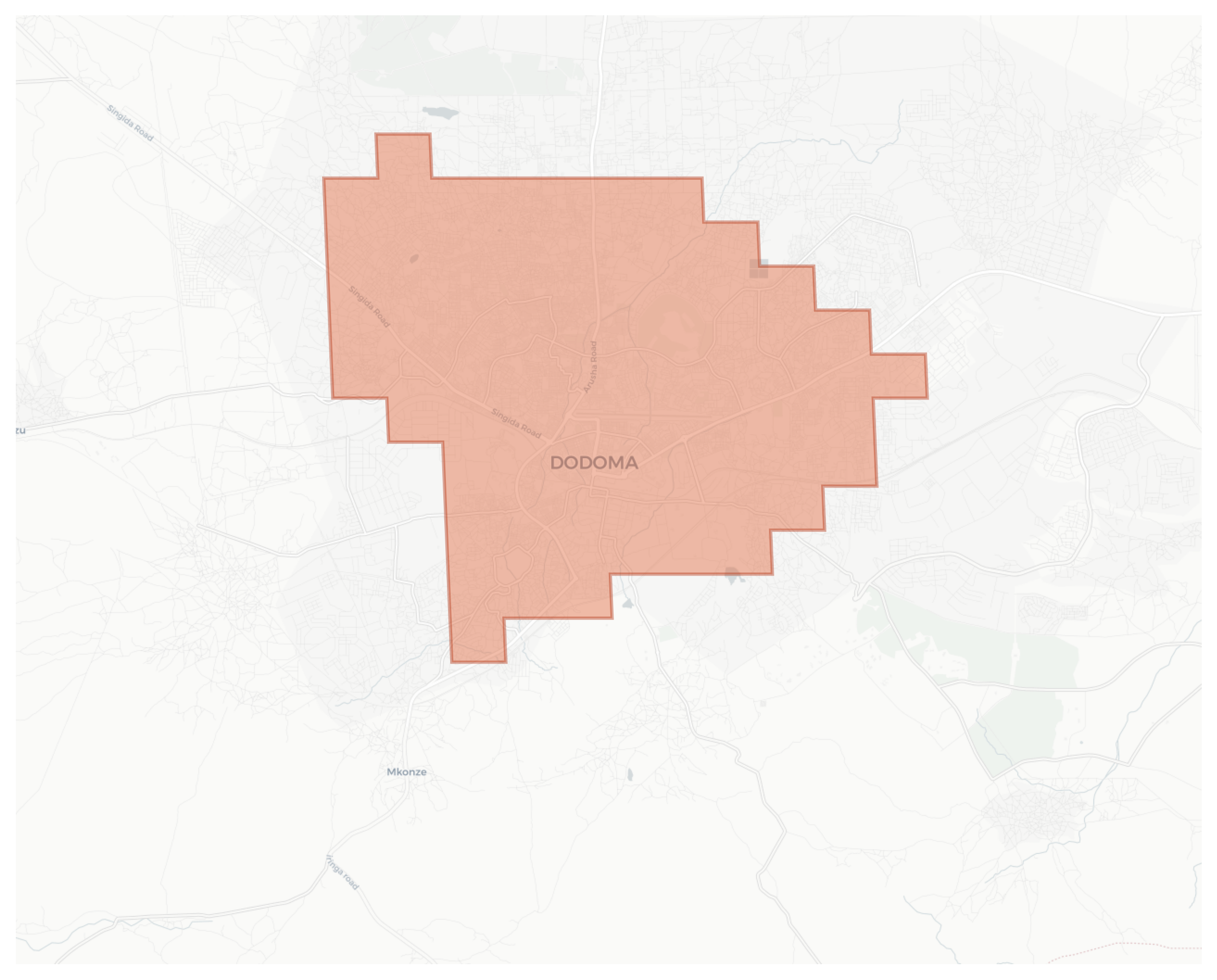 Dodoma geographic map