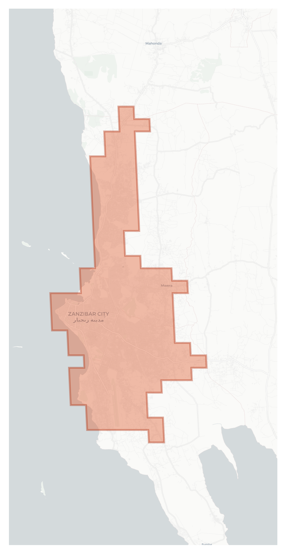Zanzibar City geographic map