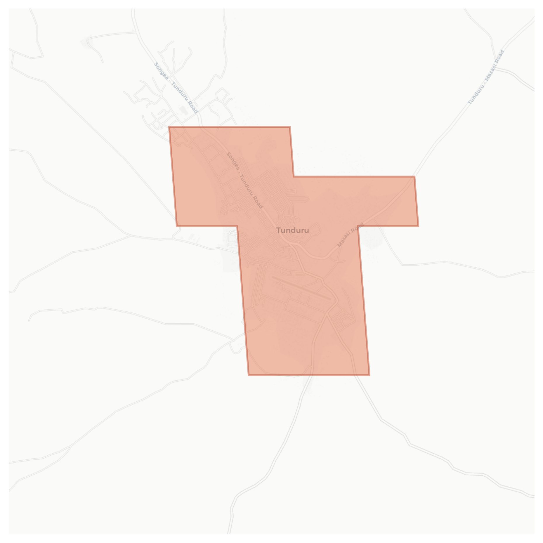 Tunduru geographic map