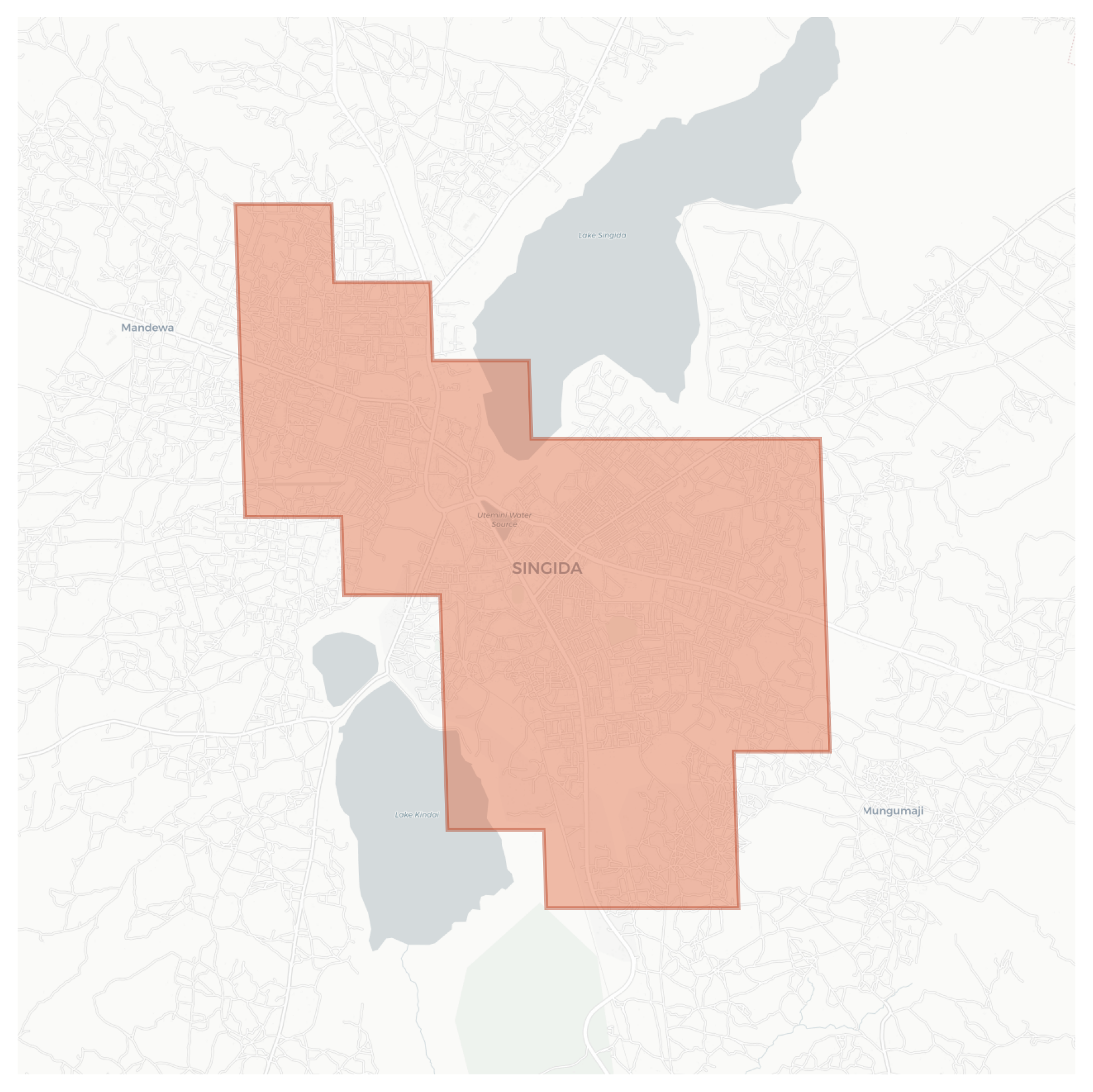 Singida geographic map