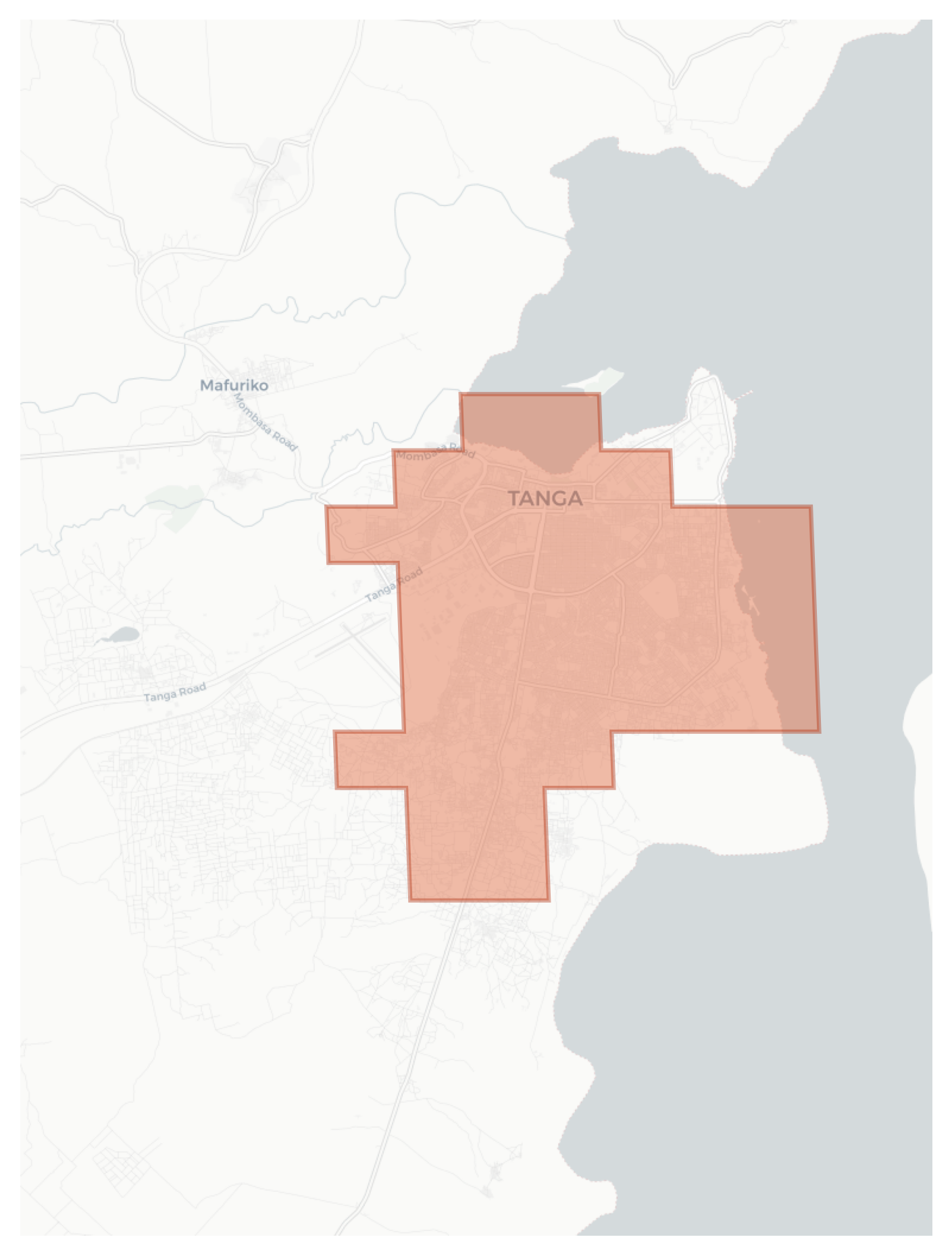 Tanga geographic map