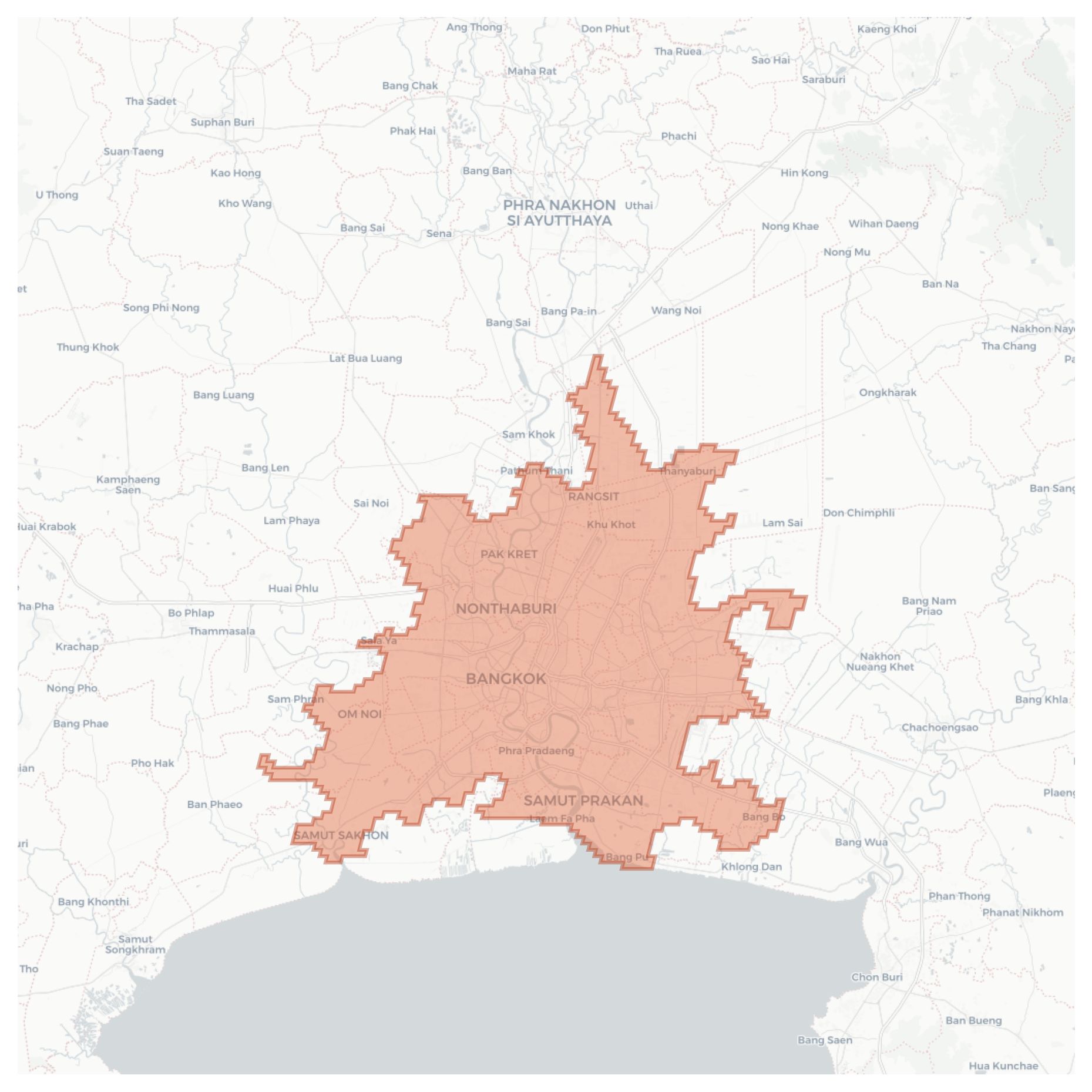 Bangkok geographic map