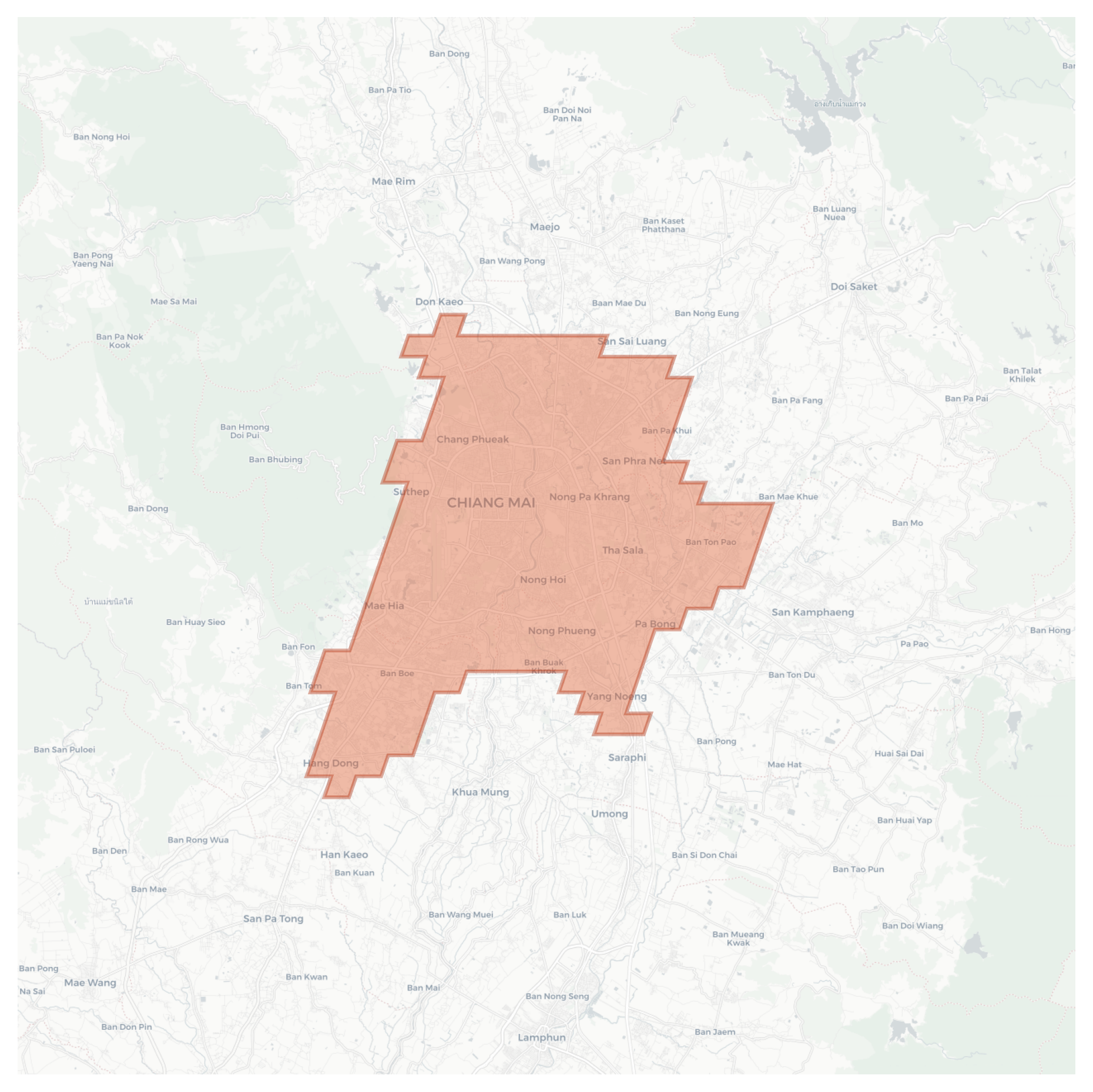 Chiang Mai geographic map
