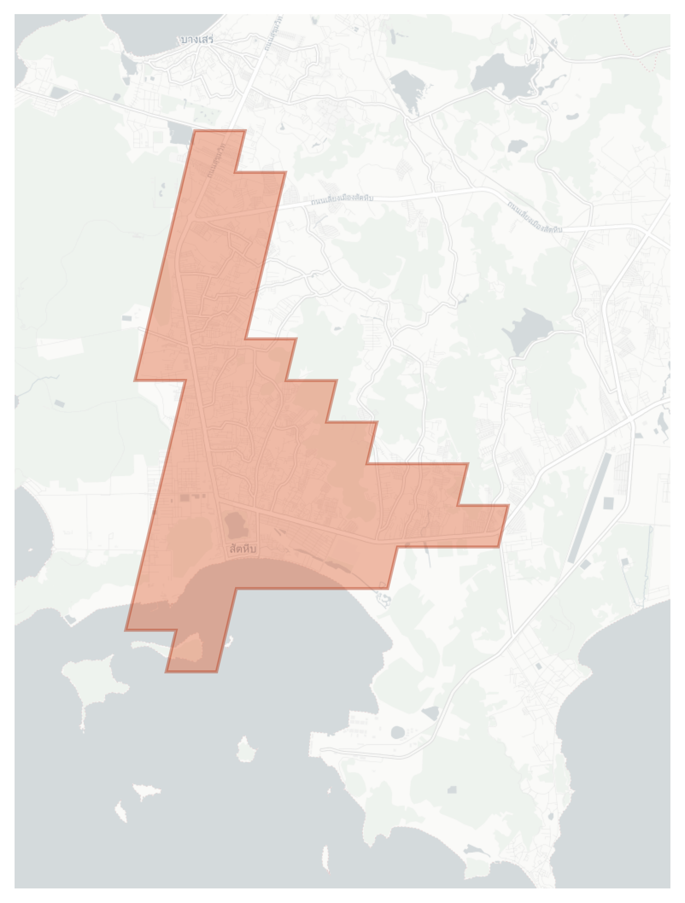 Sattahip geographic map