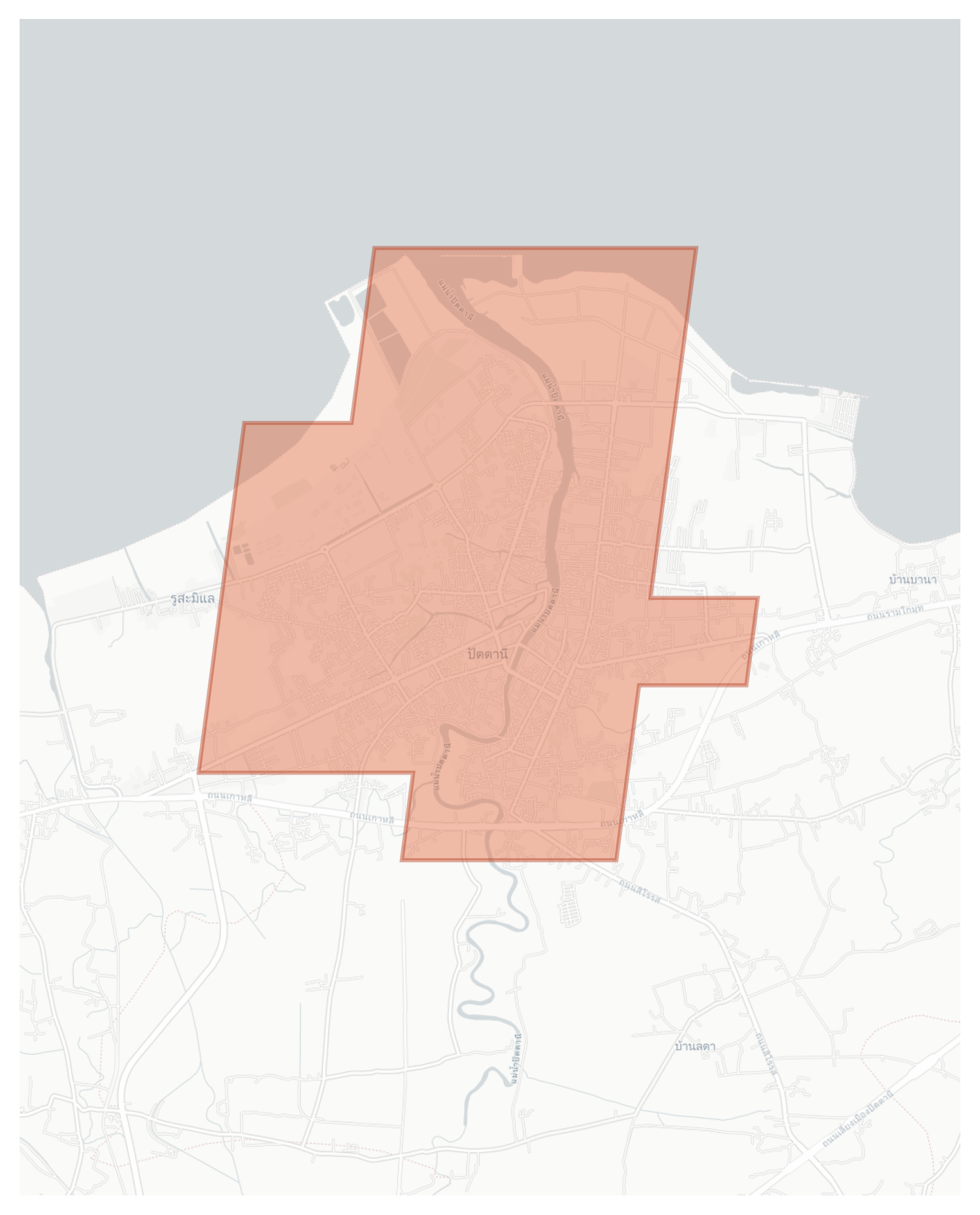 Pattani geographic map