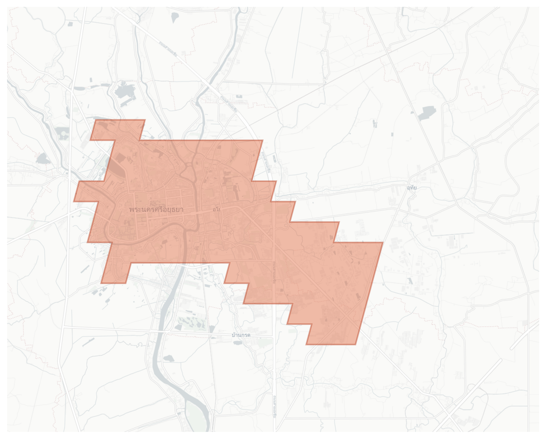Phra Nakhon Si Ayutthaya geographic map