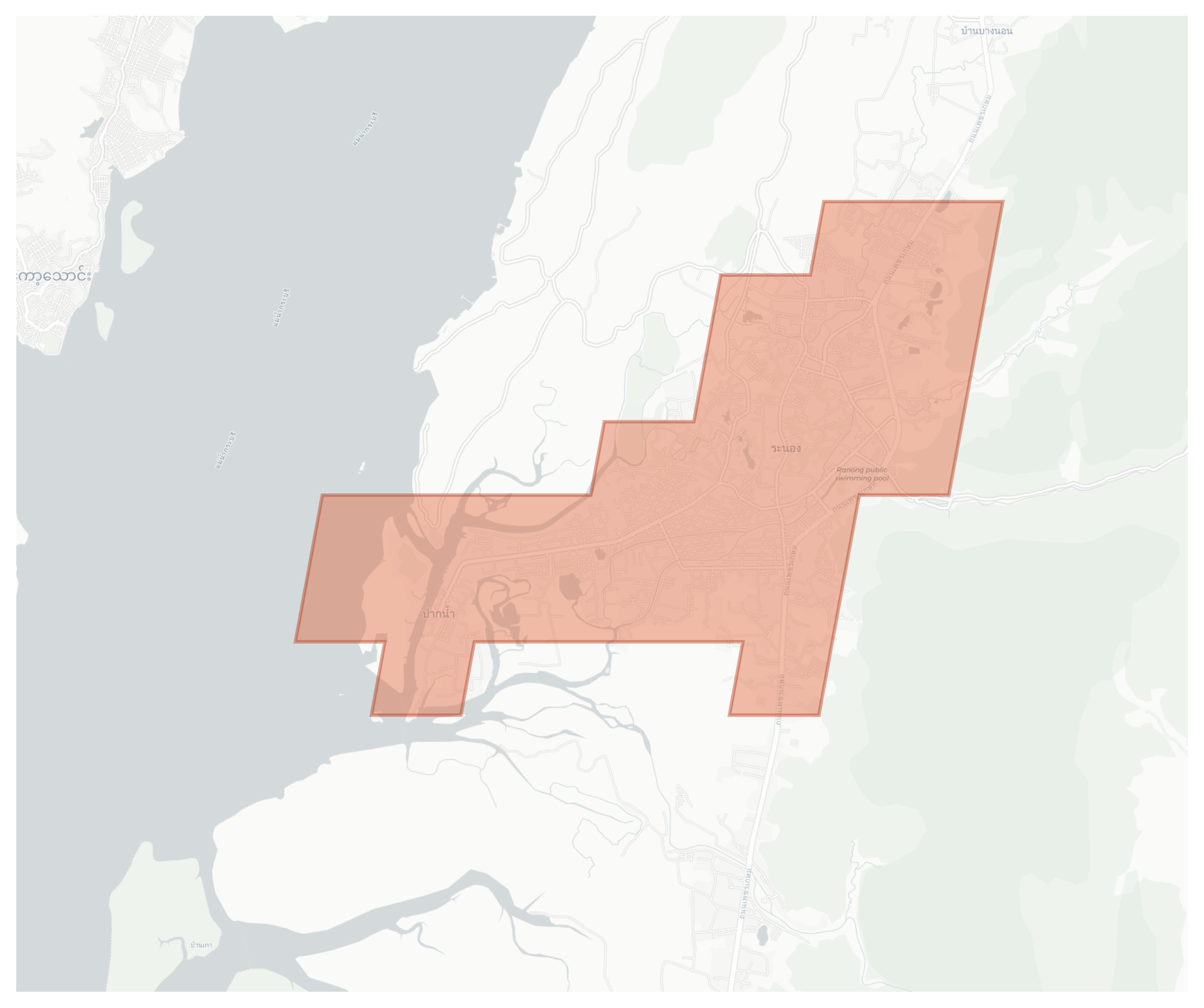 Ranong geographic map
