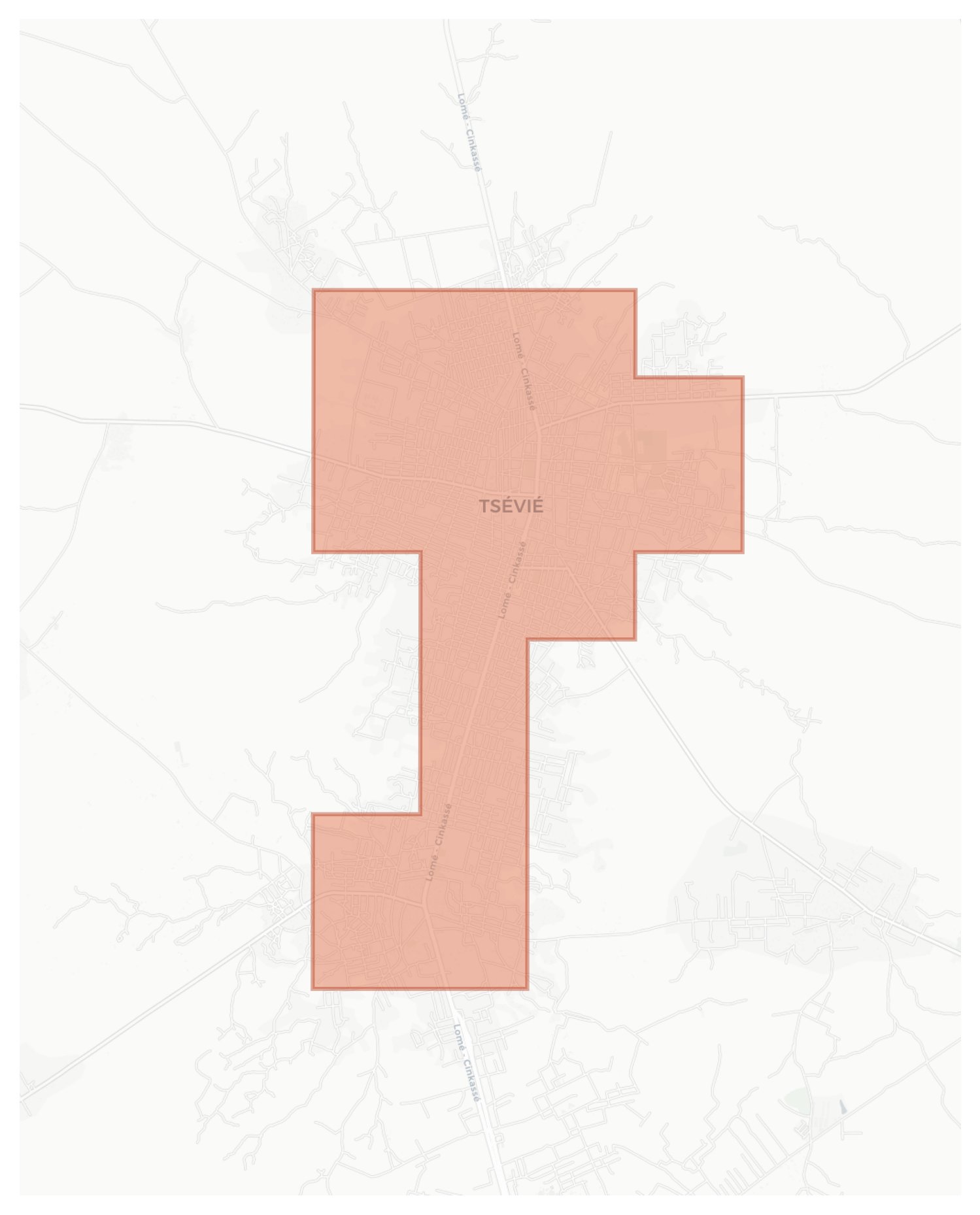 Tsévié geographic map