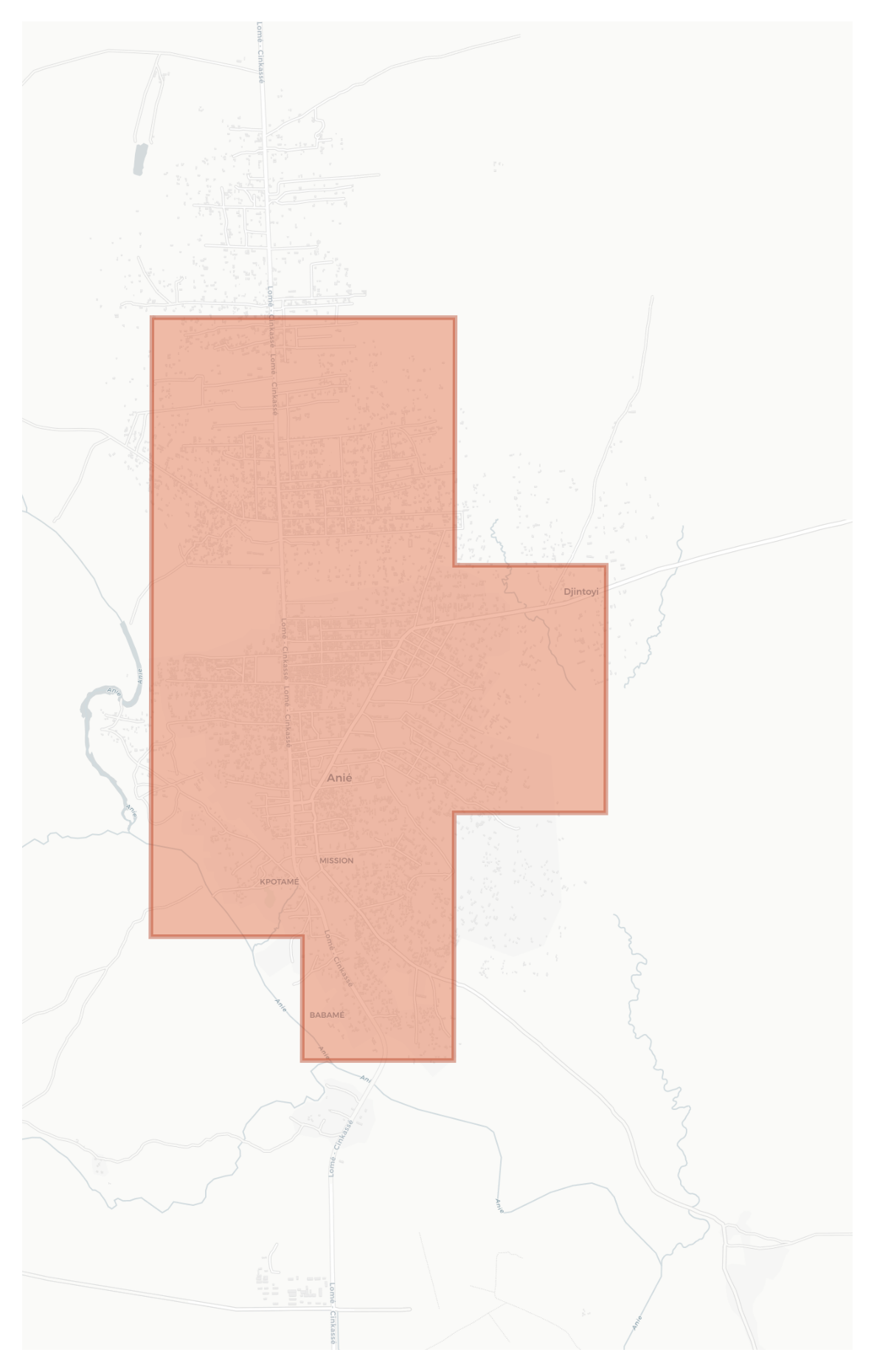 Anié geographic map