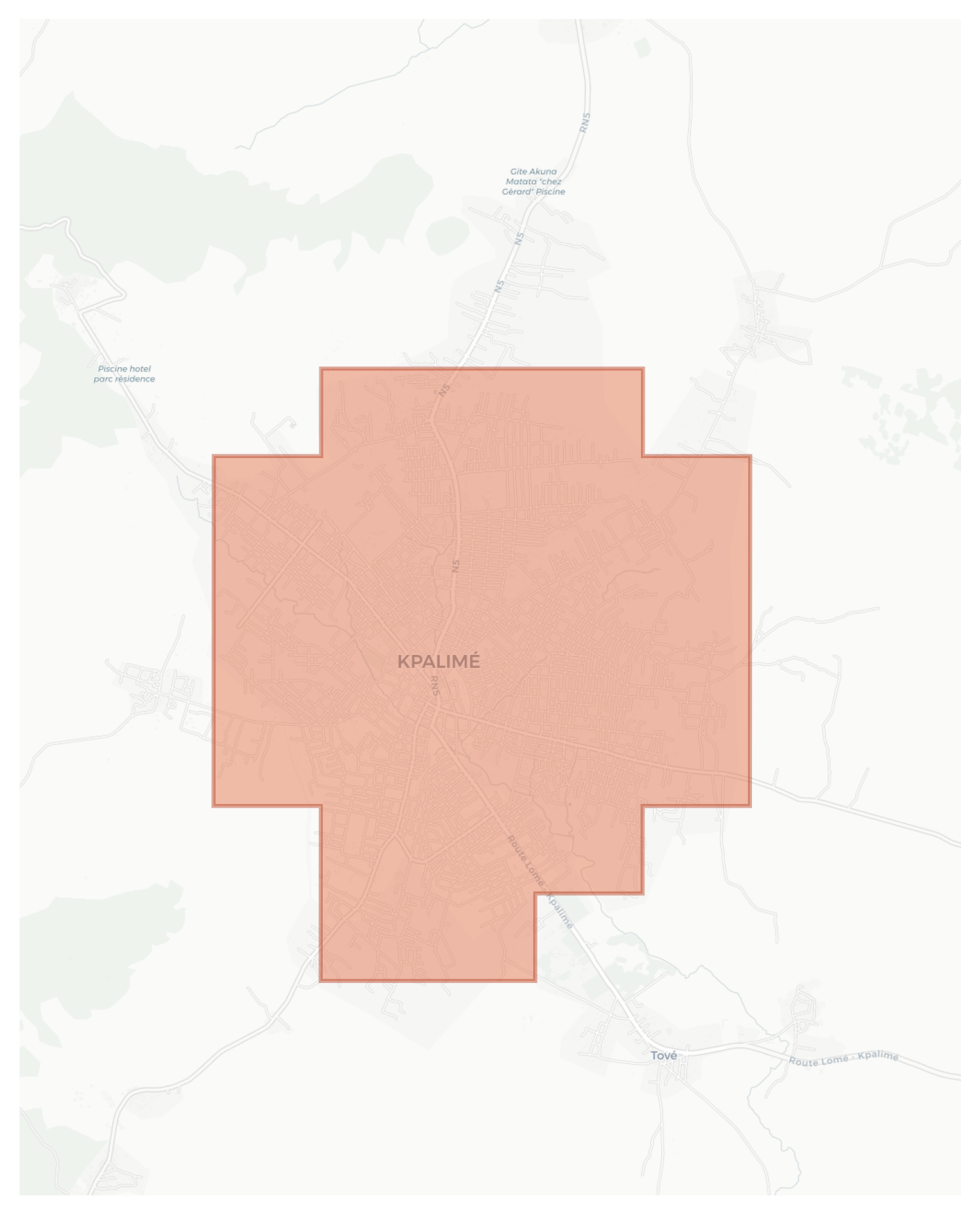 Kpalimé geographic map