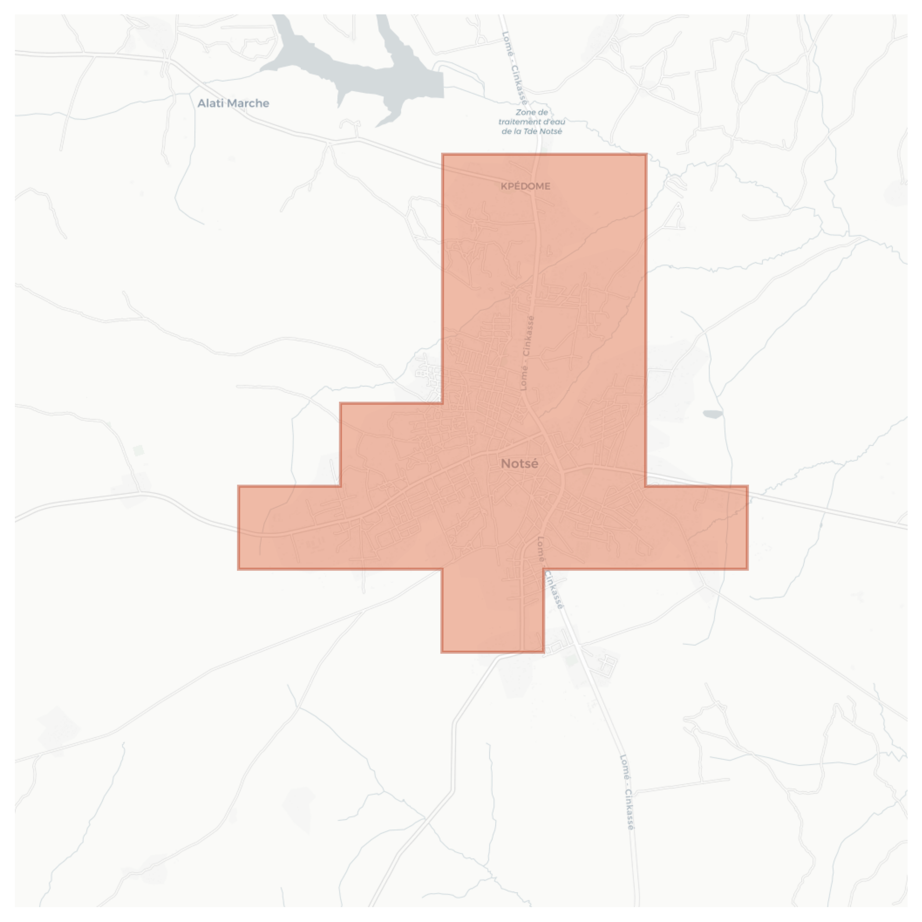 Notsé geographic map