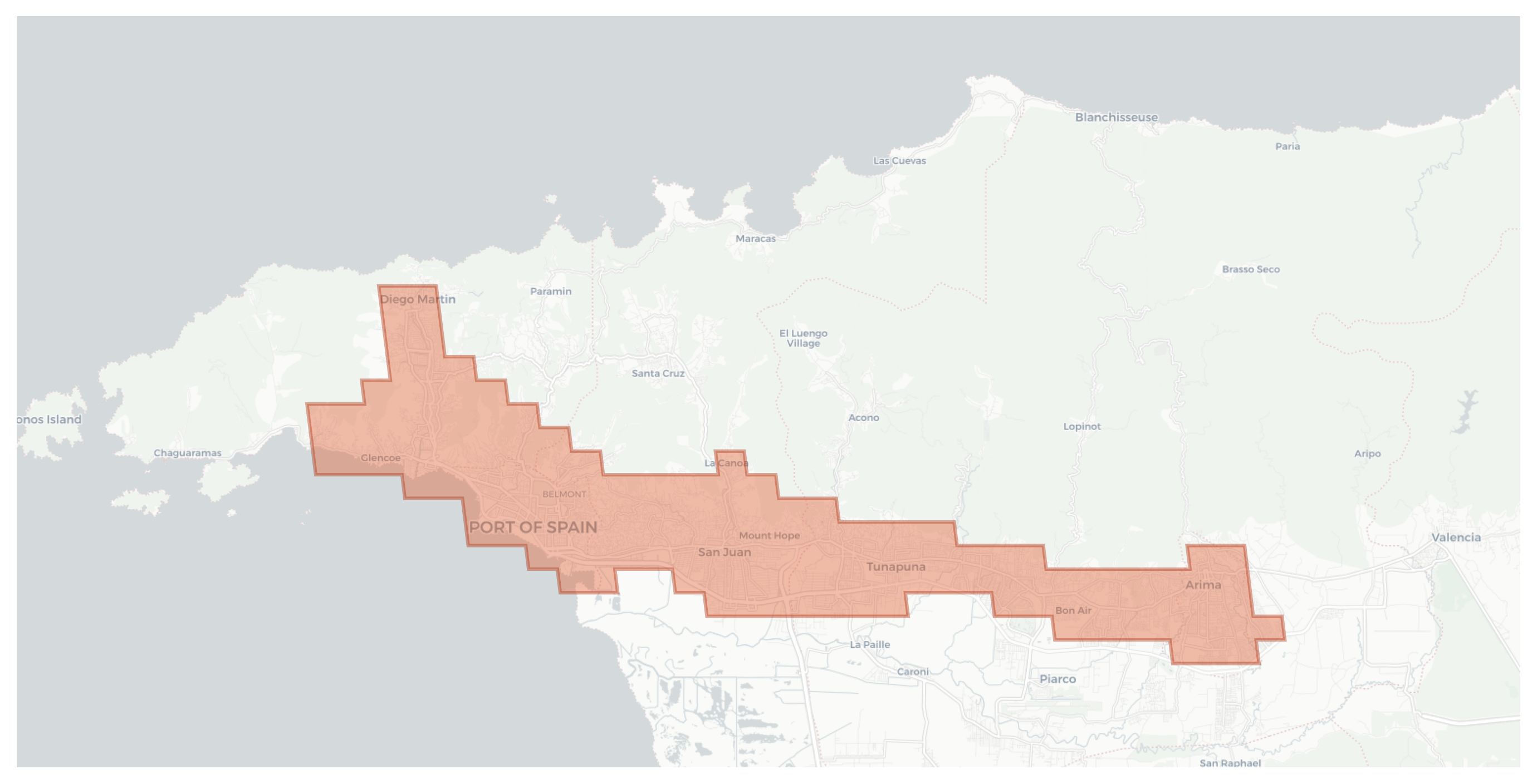 Port of Spain geographic map