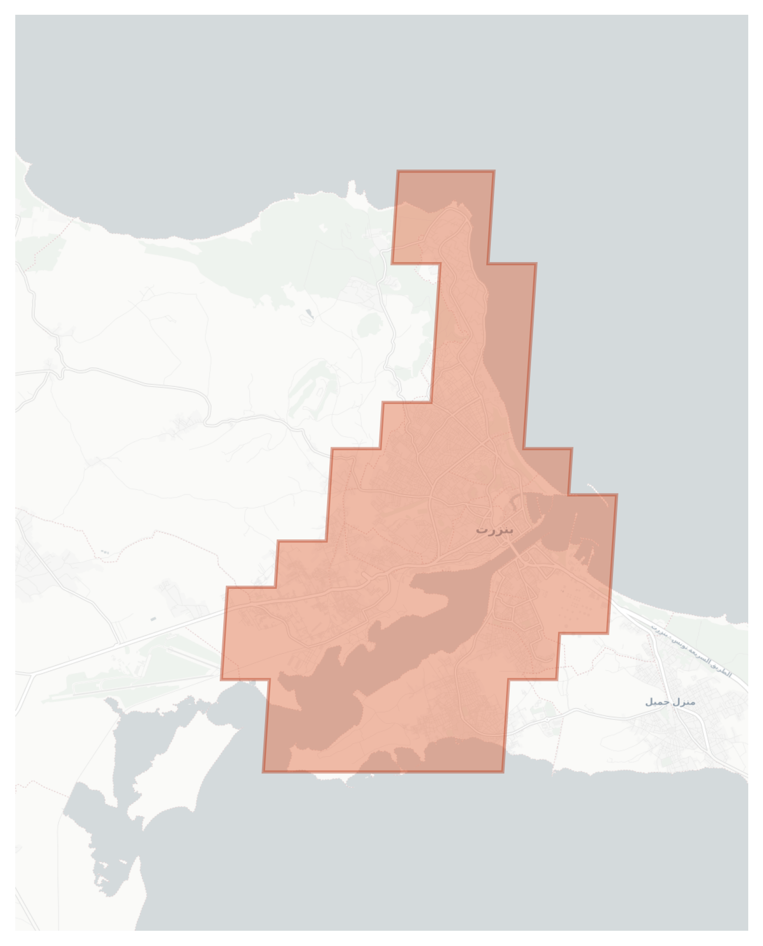 Bizerte geographic map