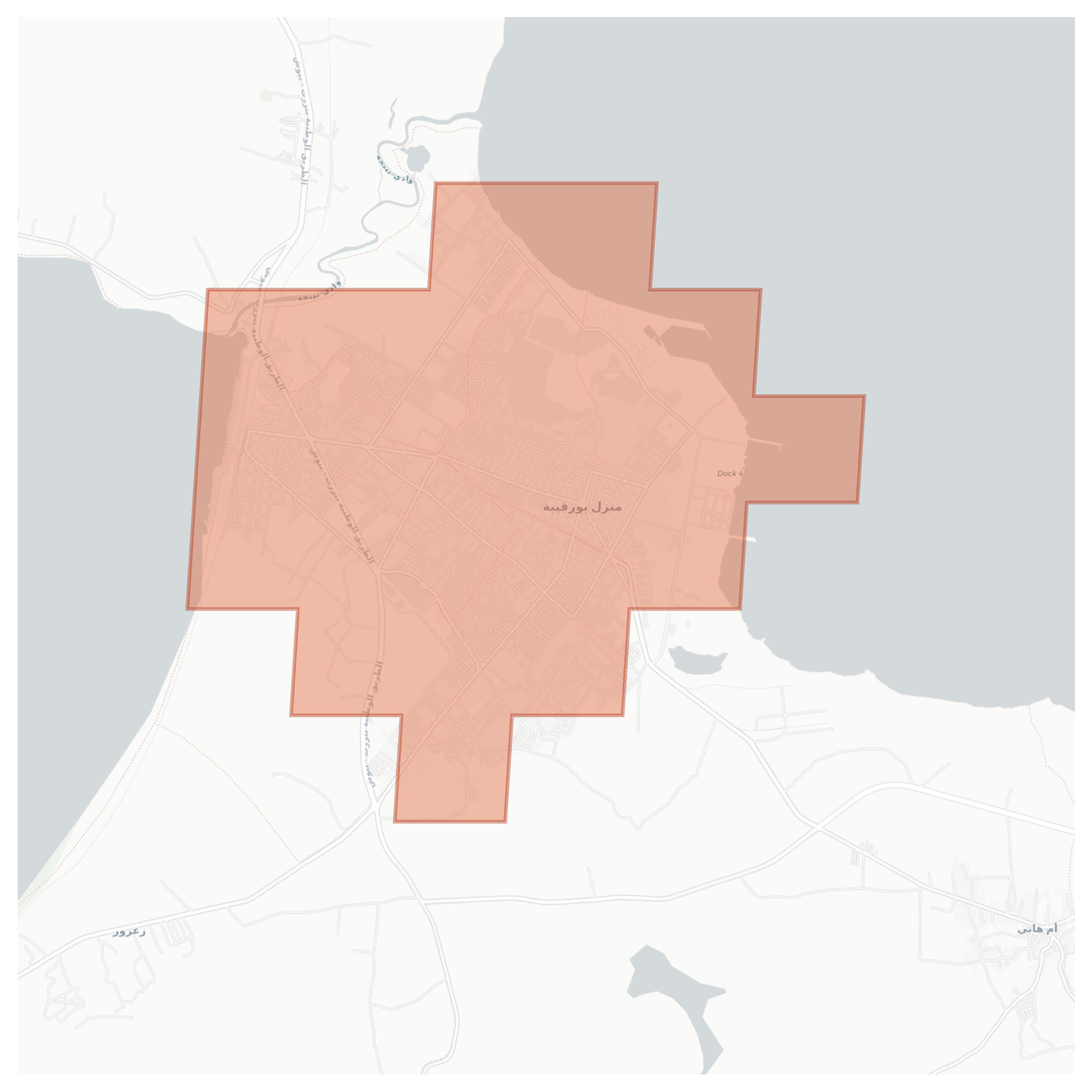 Manzil Bourguiba geographic map