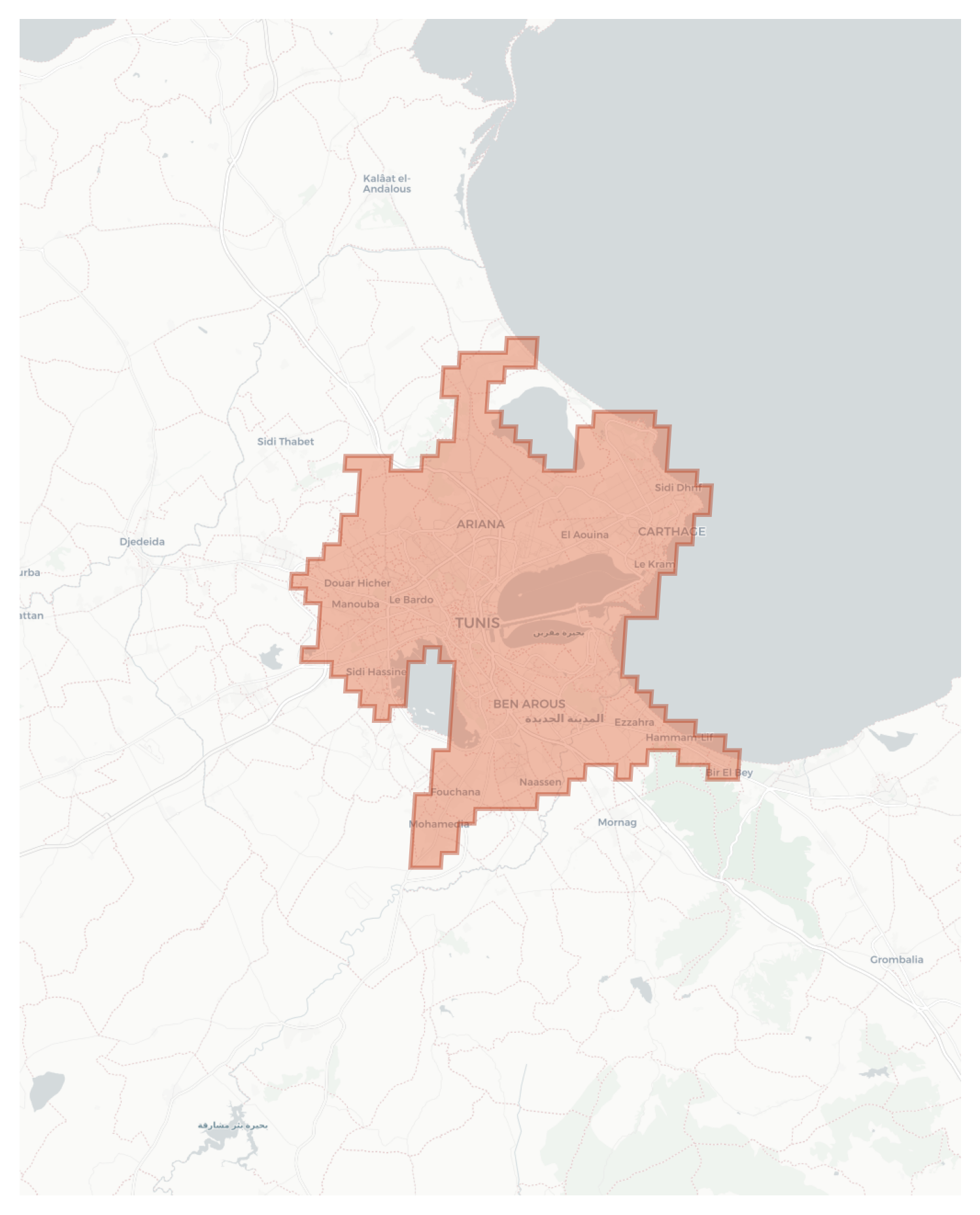 Tunis geographic map