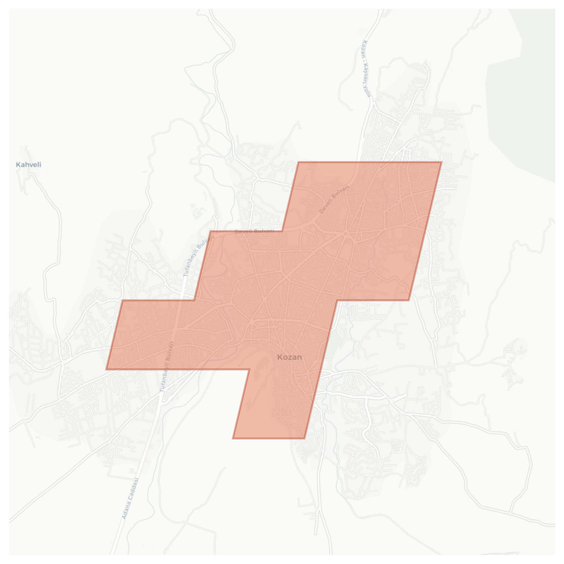 Kozan geographic map