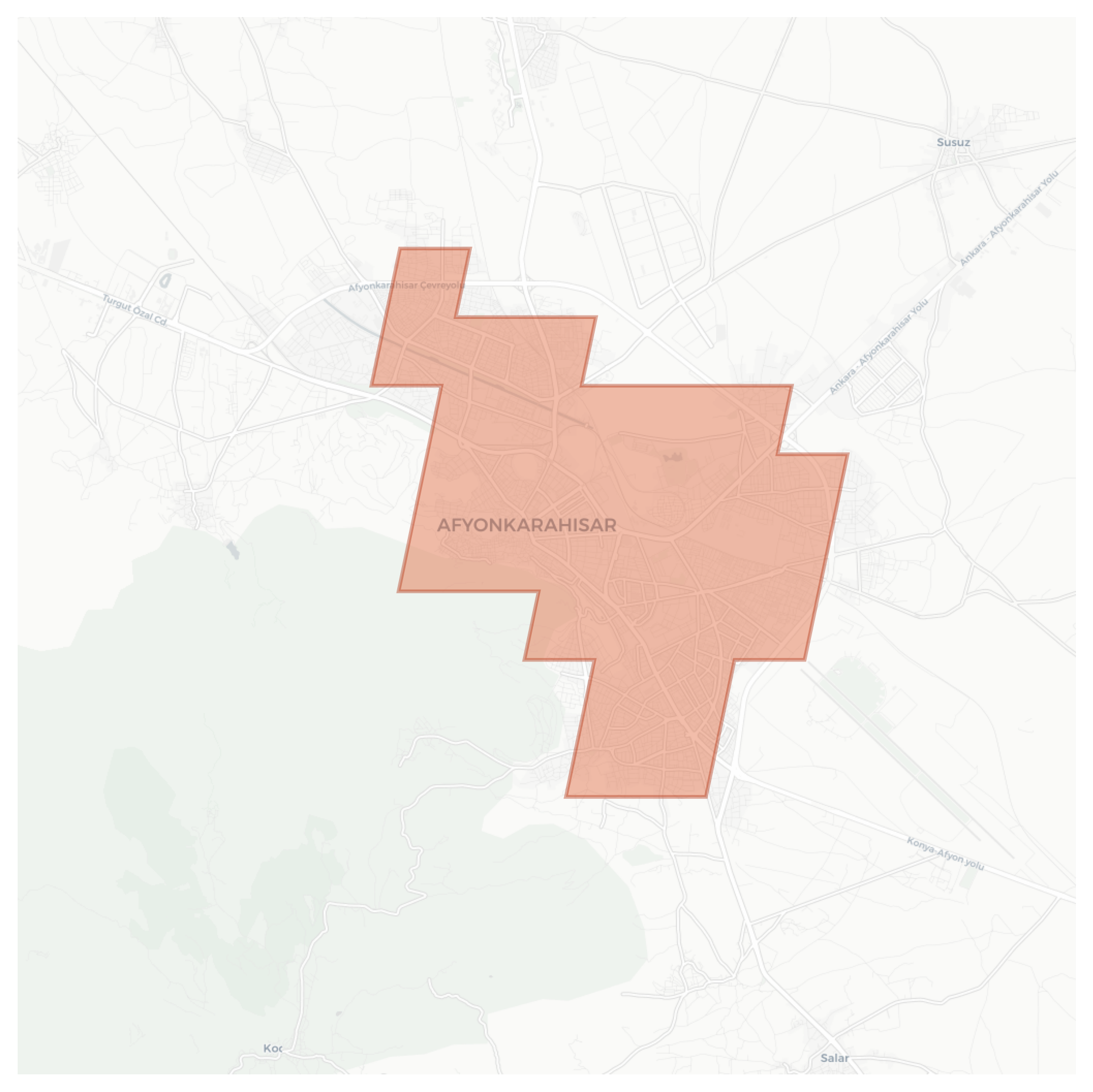Afyonkarahisar geographic map