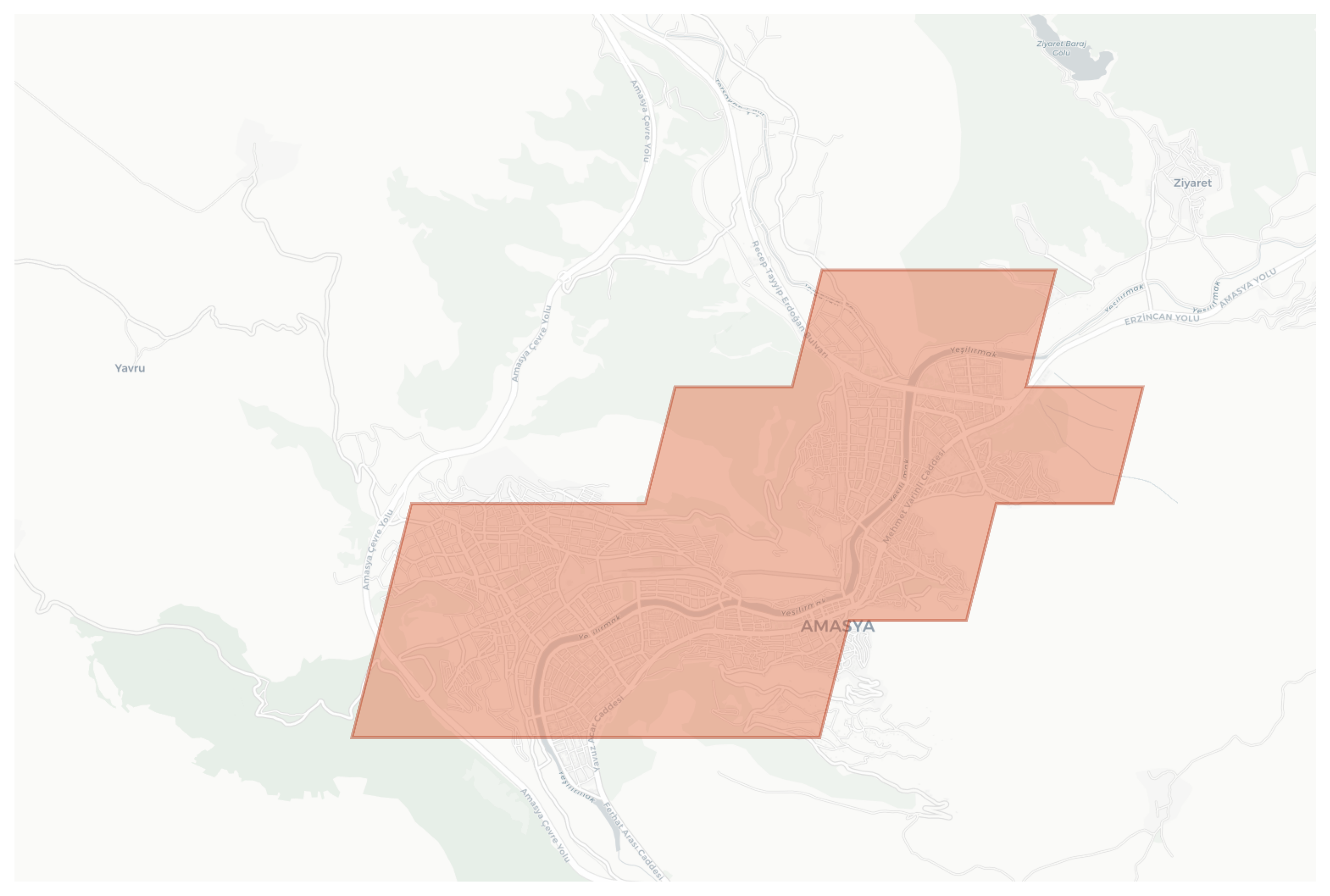 Amasya geographic map