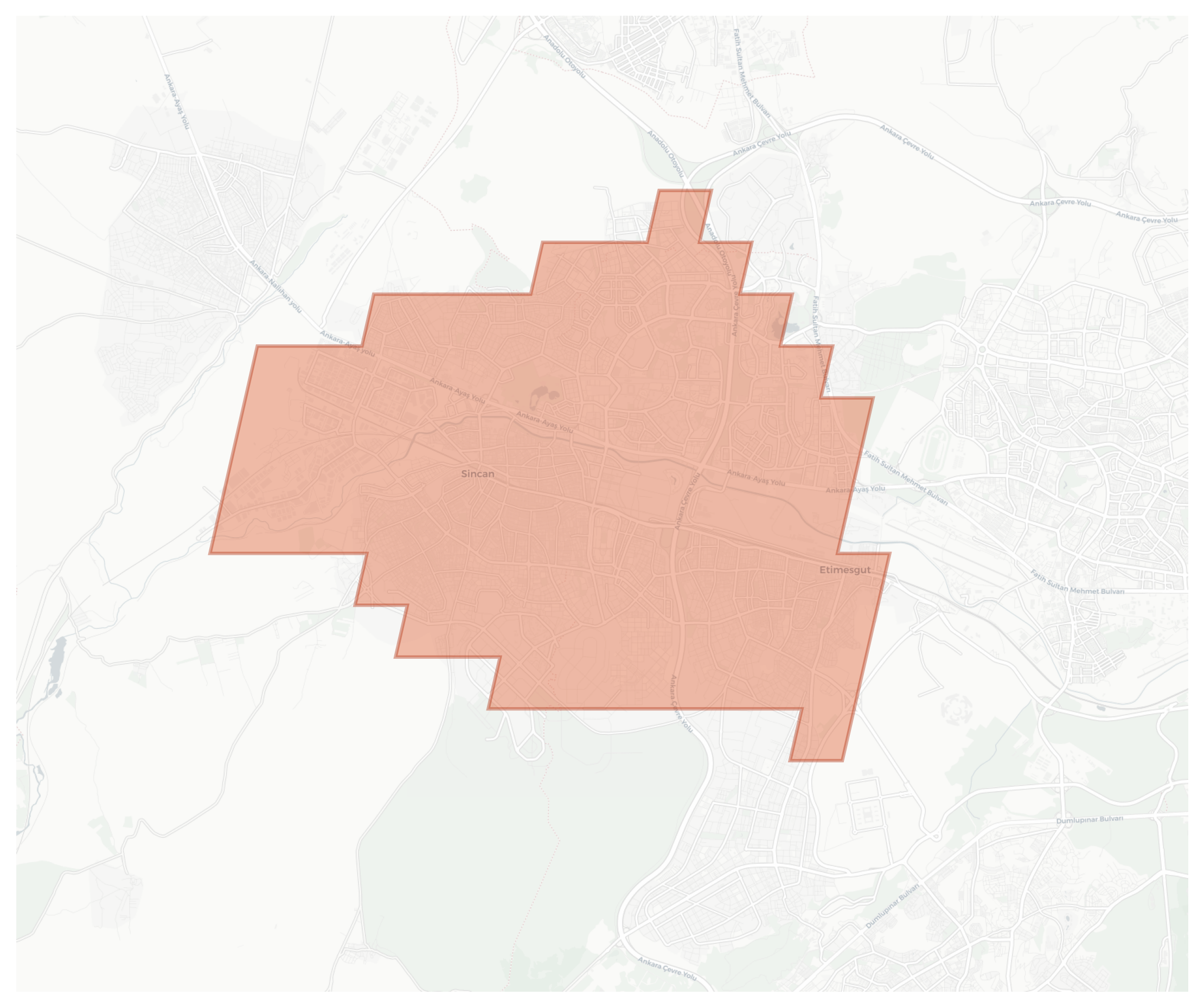 Sincan geographic map