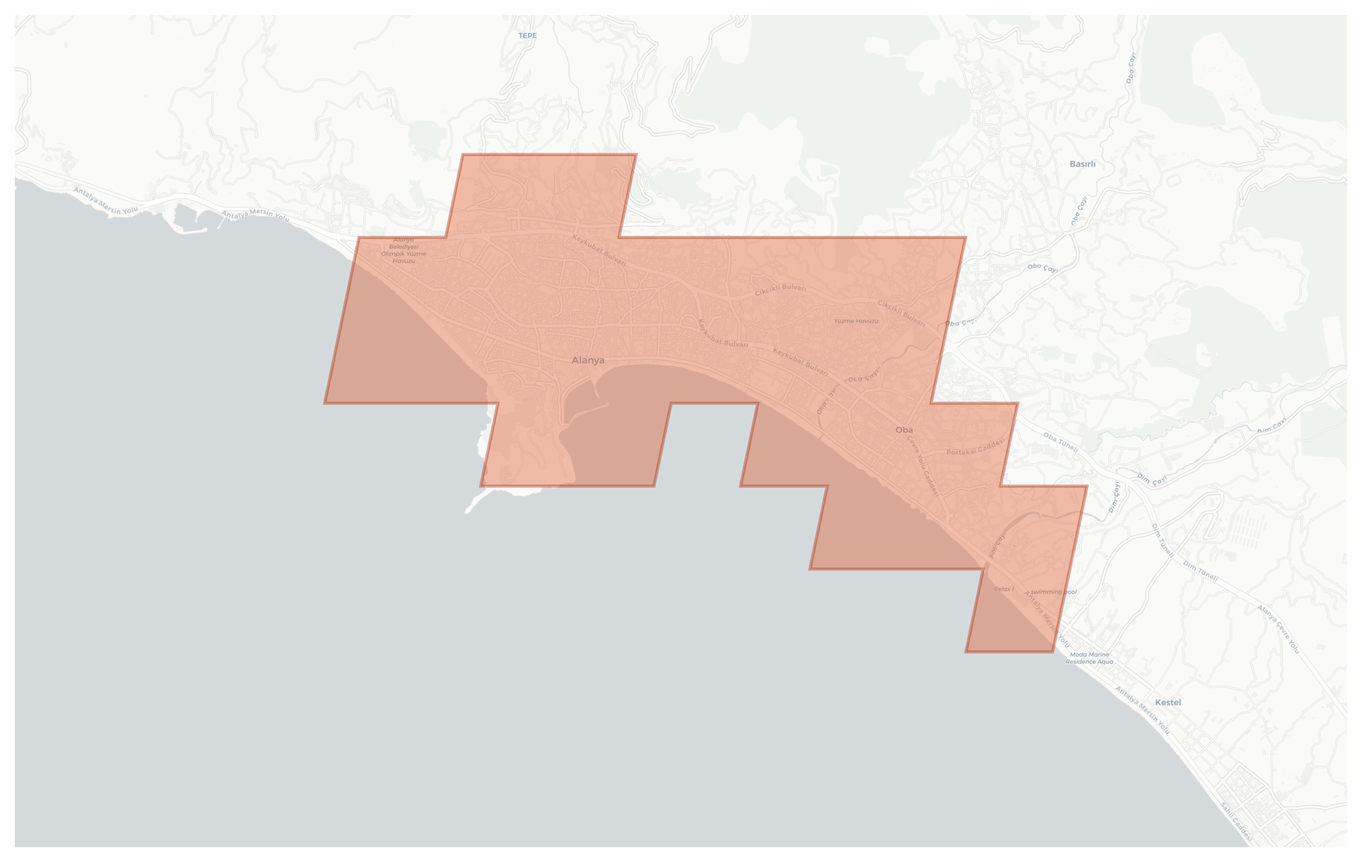 Alanya geographic map
