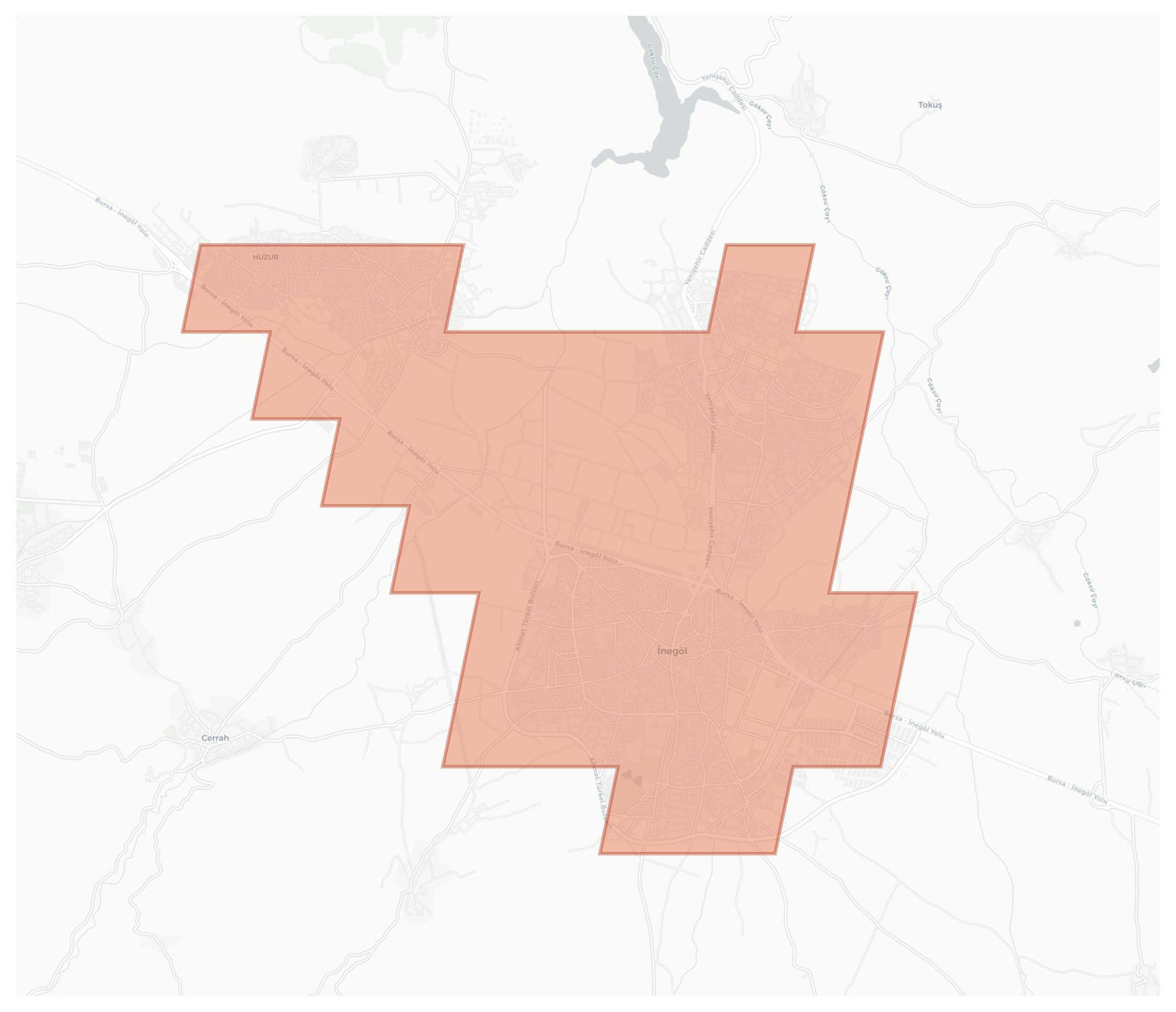 İnegöl geographic map