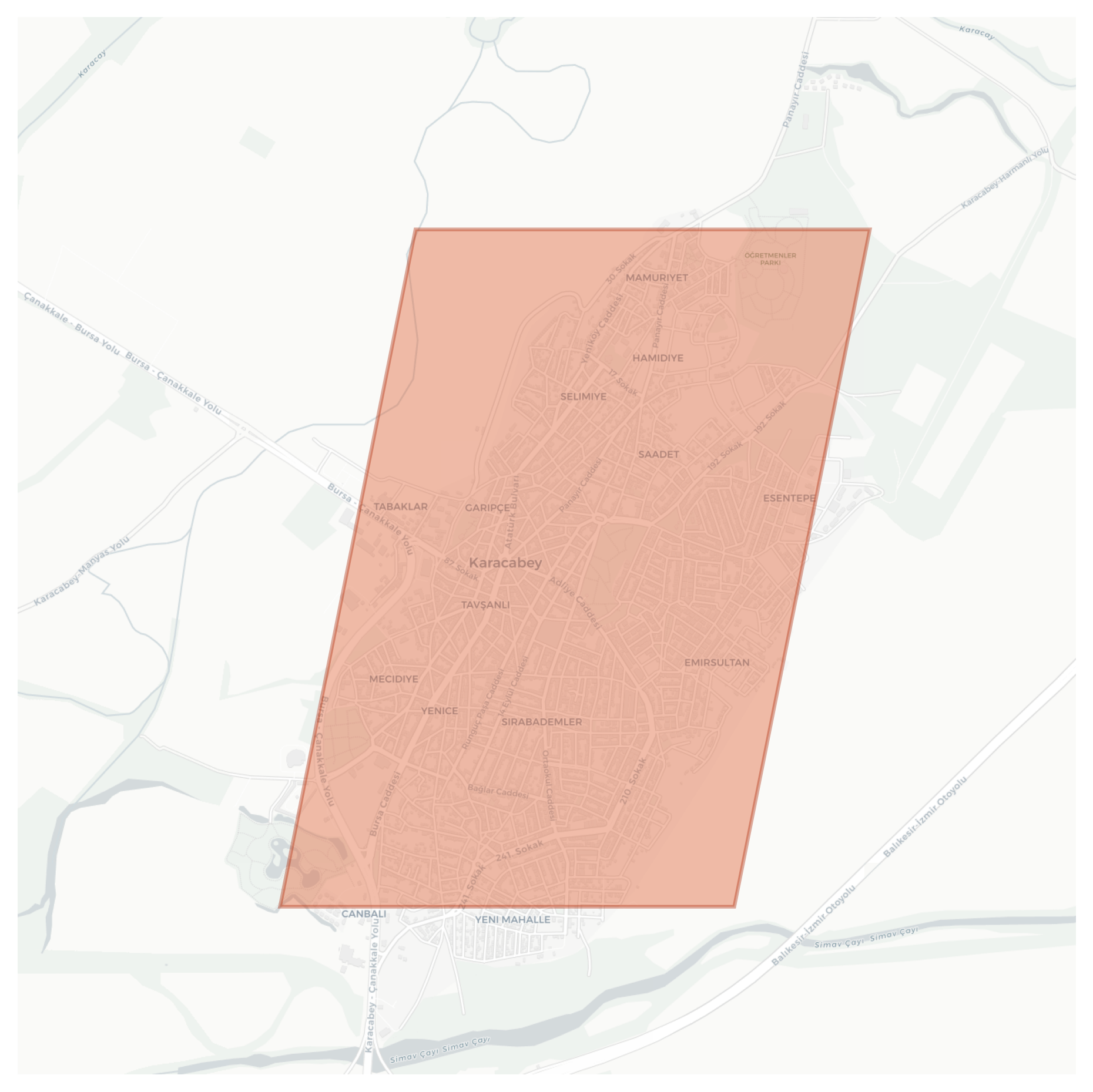 Karacabey geographic map